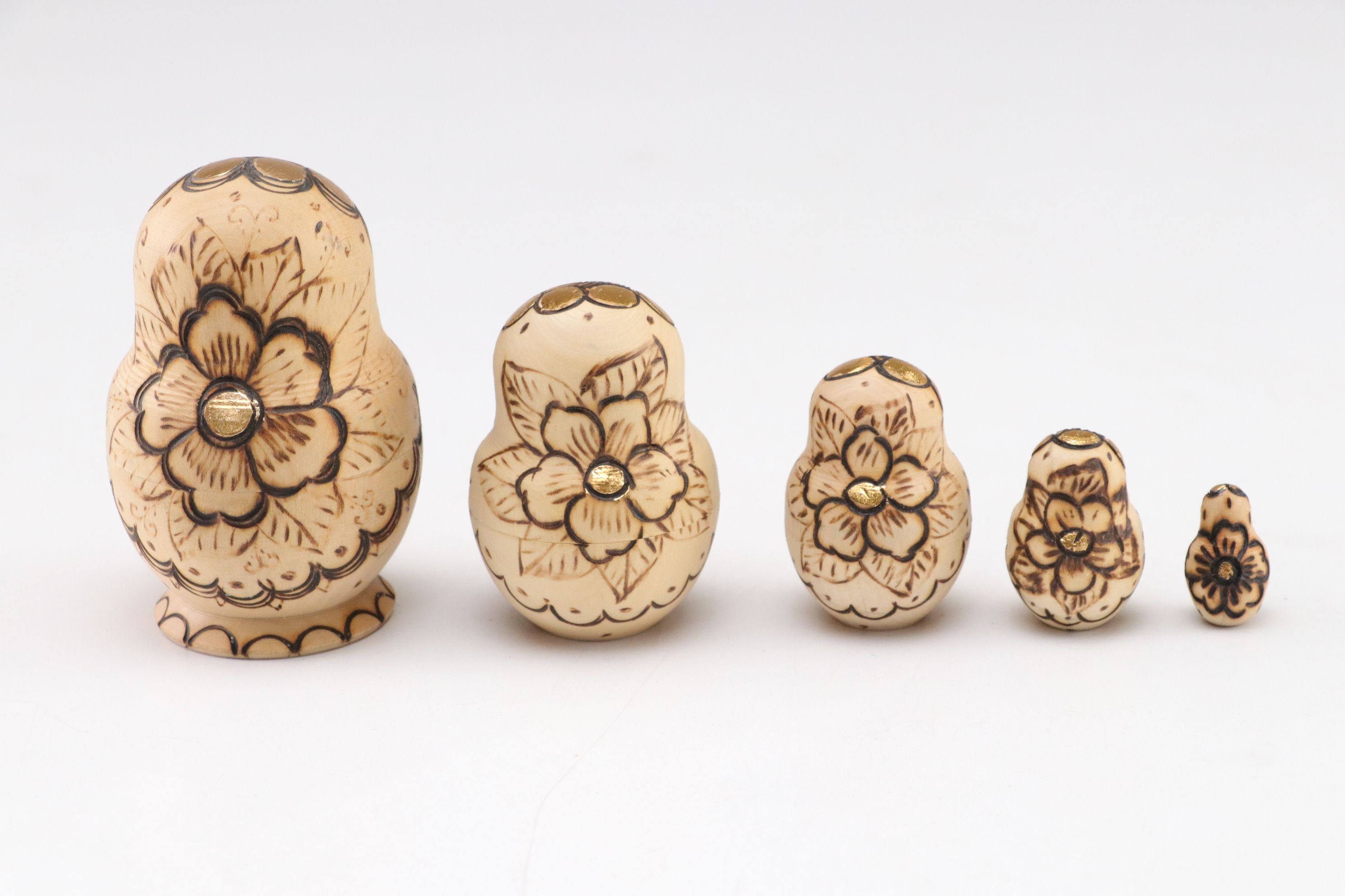 Russian Hand-Painted Wooden Matryoshka Dolls