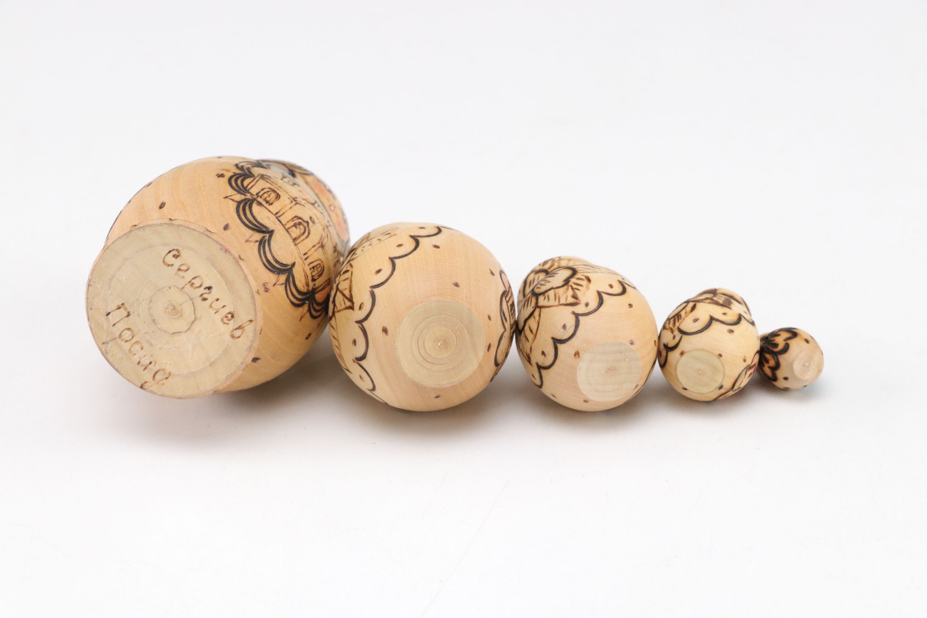 Russian Hand-Painted Wooden Matryoshka Dolls