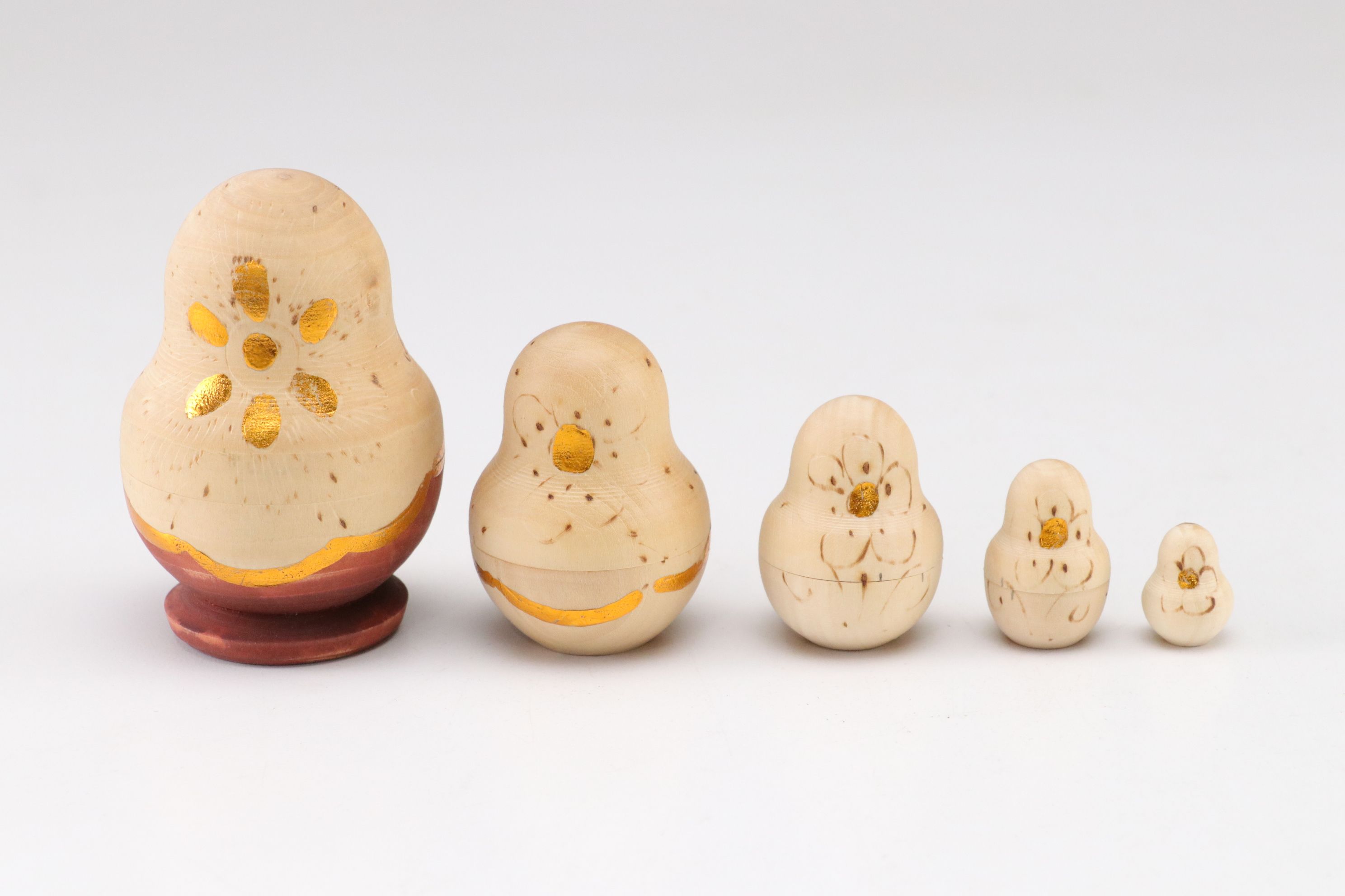 Russian Hand-Painted Wooden Matryoshka Dolls