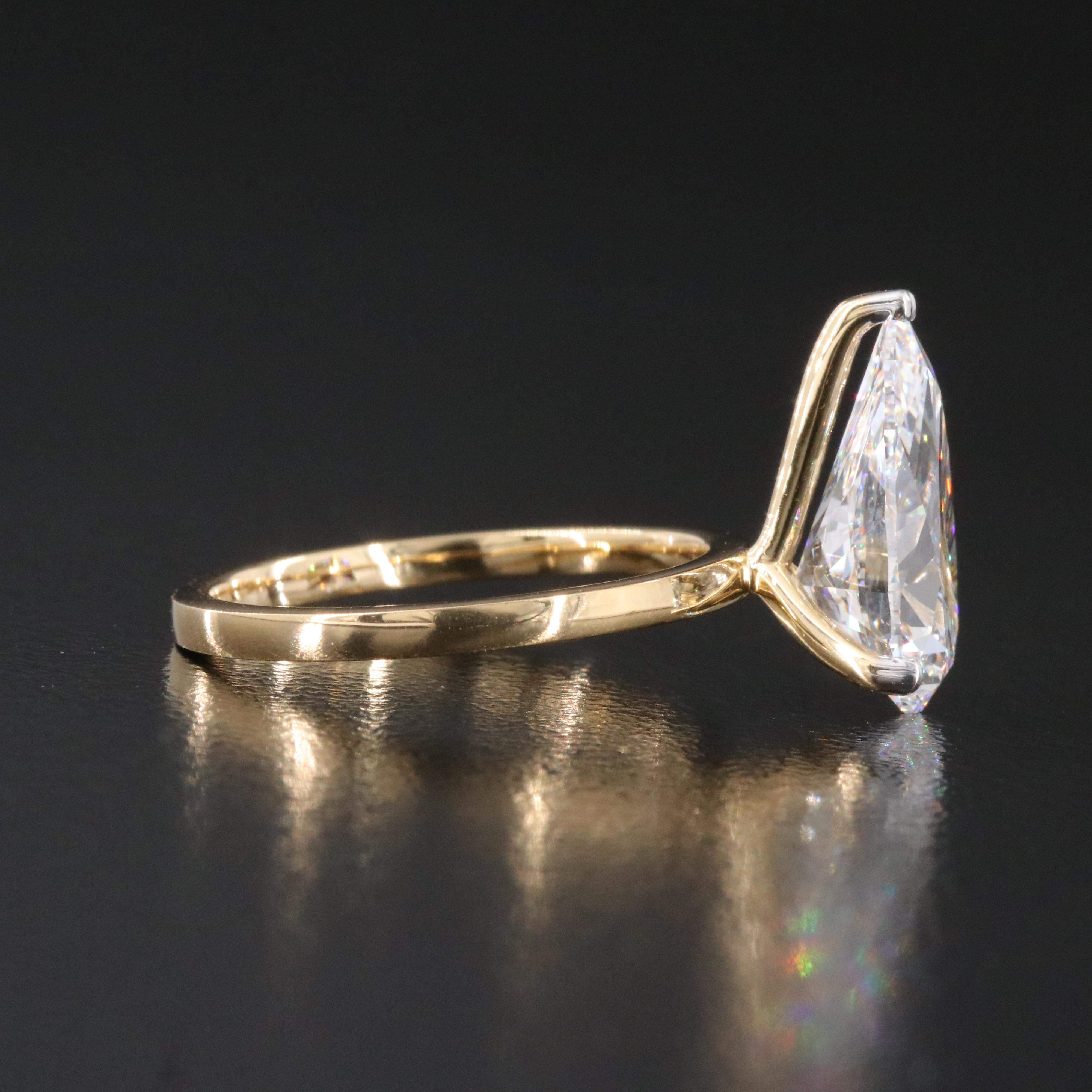 18K 3.52 CT Lab Grown Diamond Solitaire Ring with IGI Report