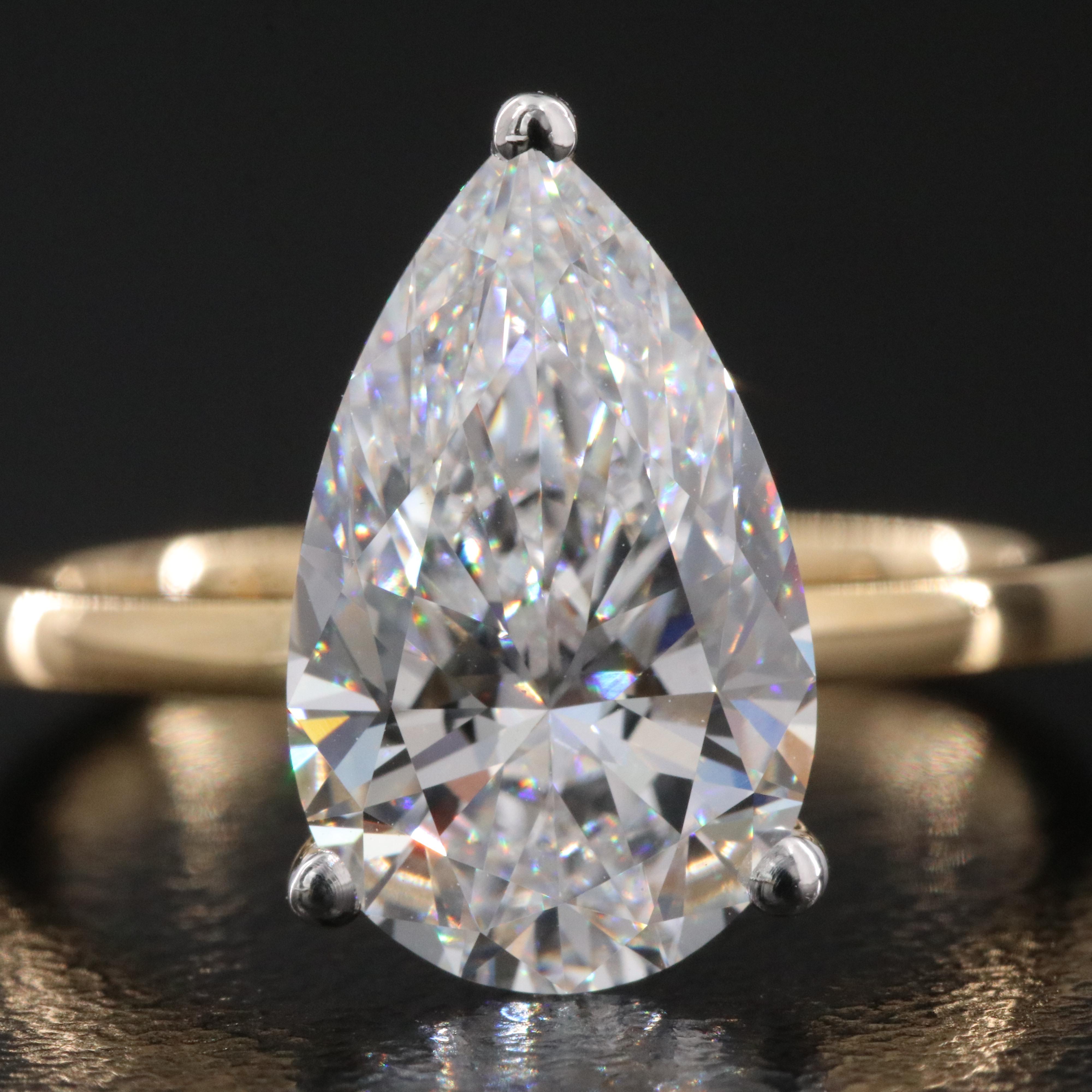 18K 3.52 CT Lab Grown Diamond Solitaire Ring with IGI Report