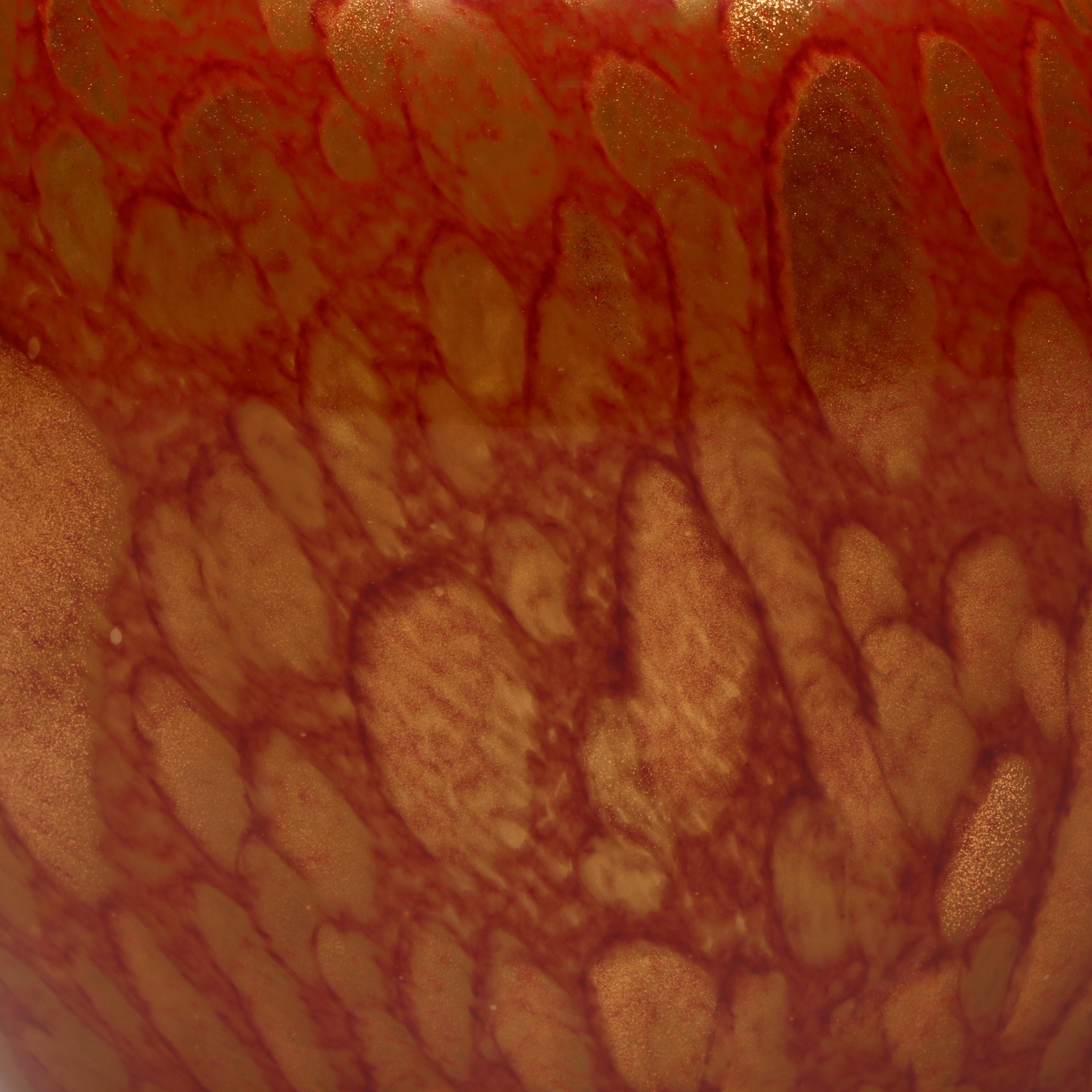 Sooner Glass Abstract Trumpet Vase with Italian Aventurine Red Vase