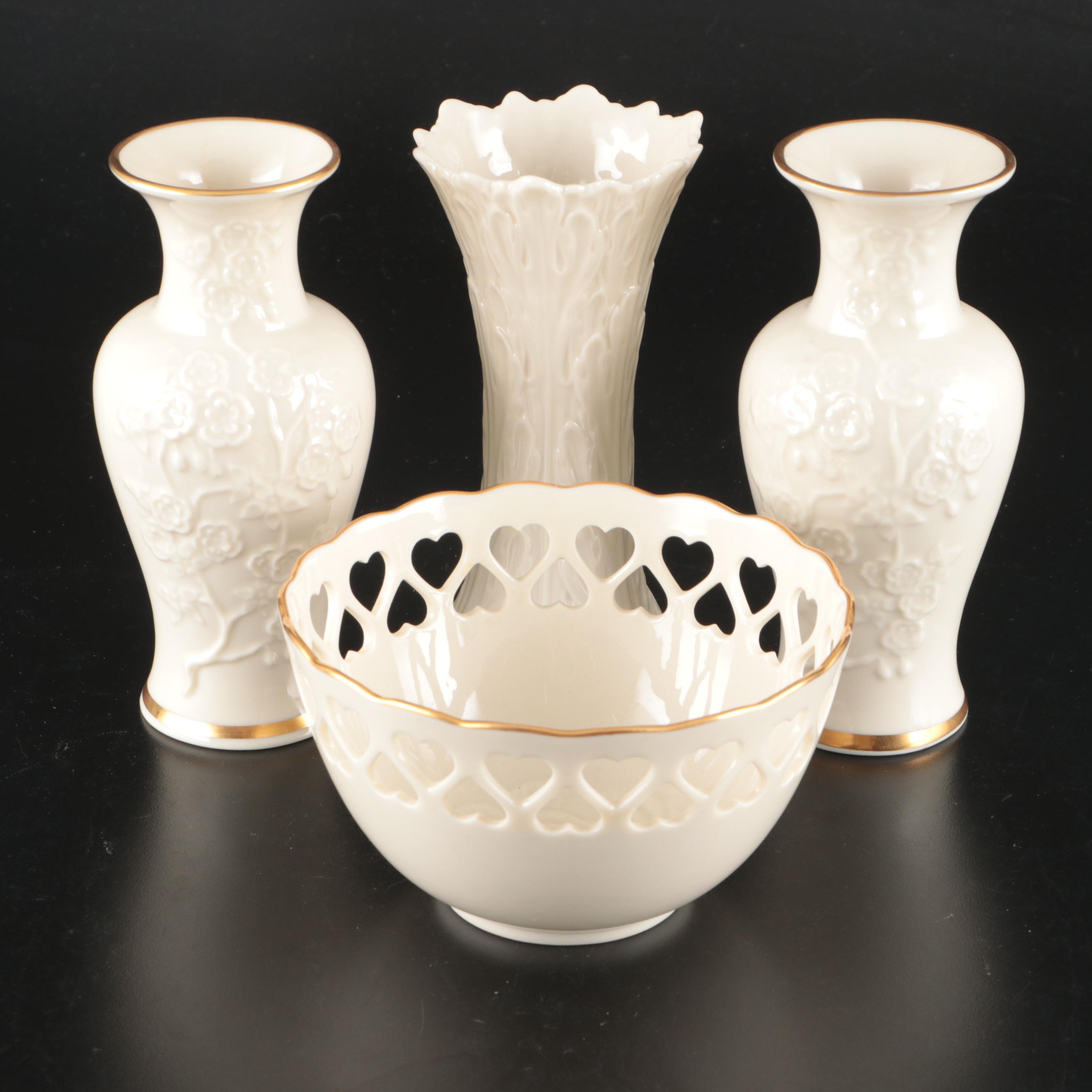 Lenox Porcelain Vases and Bowl