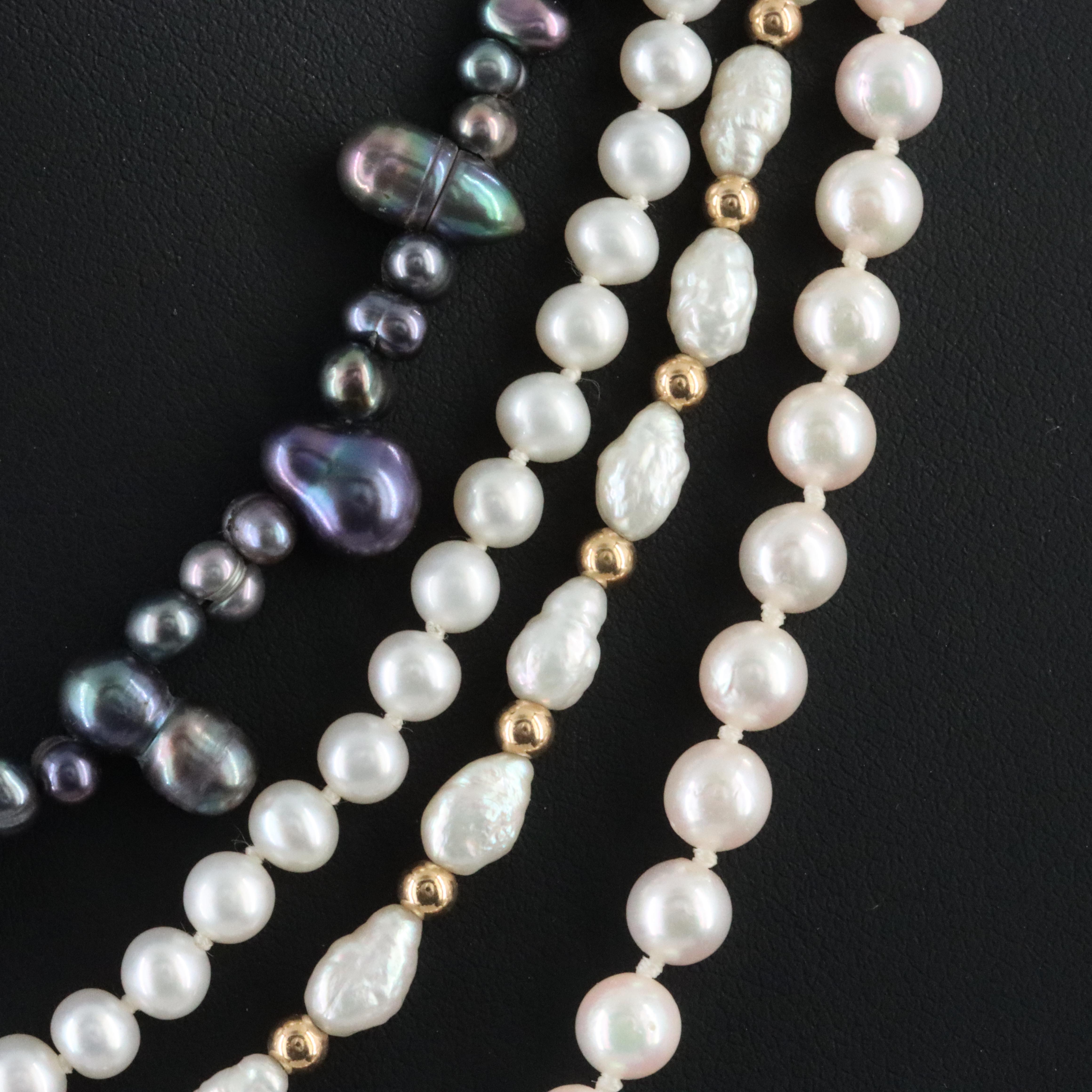 Pearl Necklace Collection Featuring 14K Clasps
