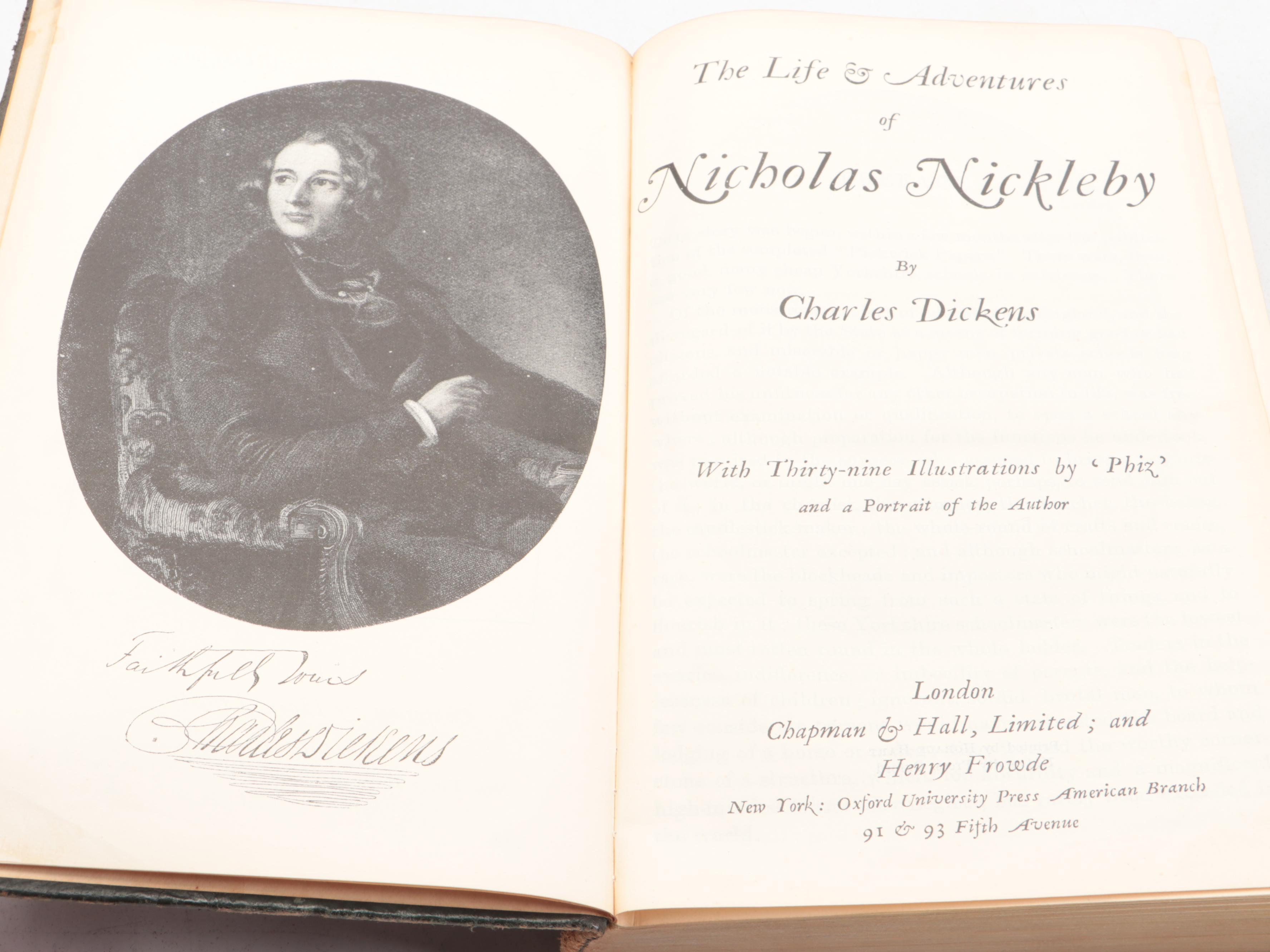 Oxford India Paper "Complete Works of Charles Dickens" Partial Set, circa 1904