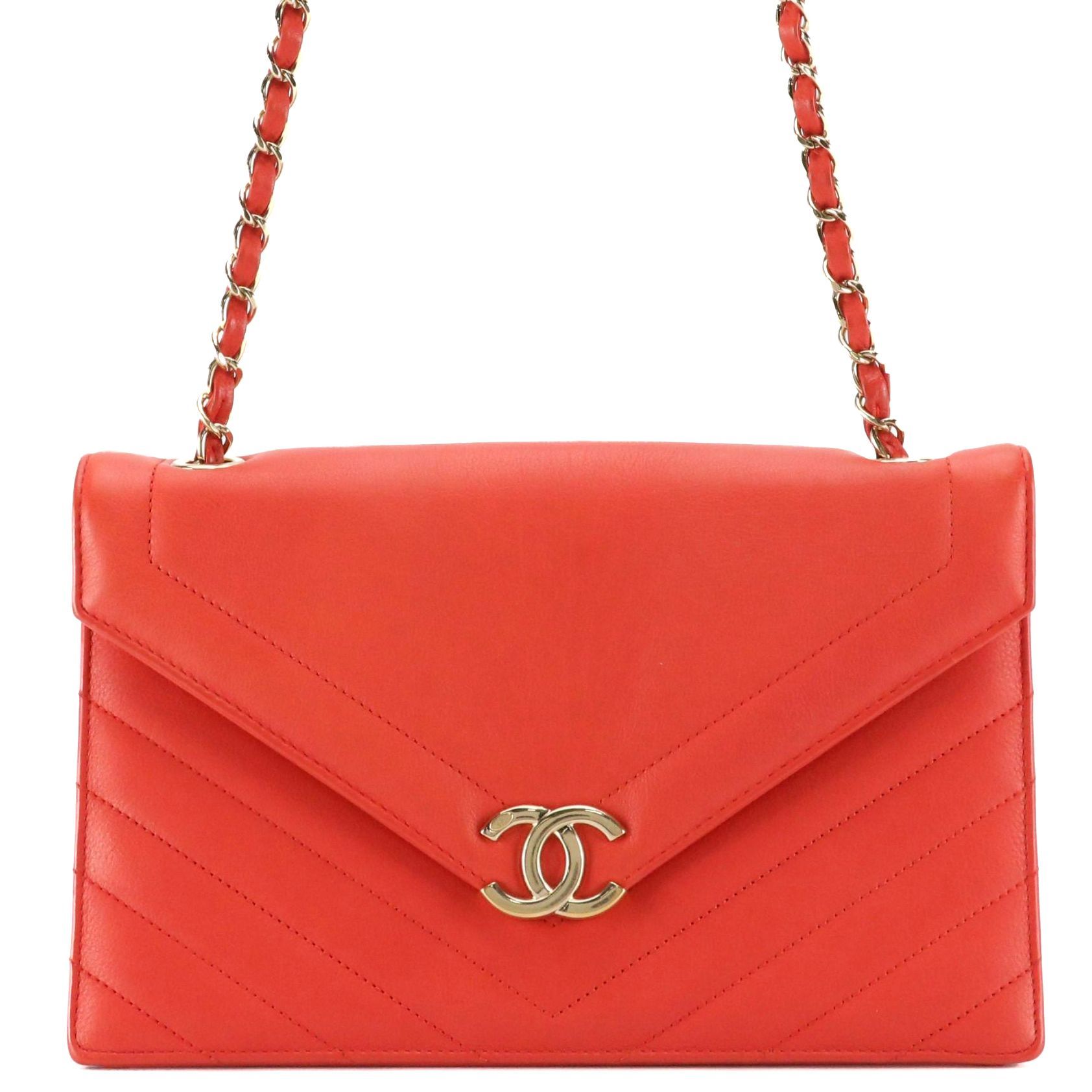 Chanel Envelope Flap Chain Strap Bag in Quilted Lambskin Leather