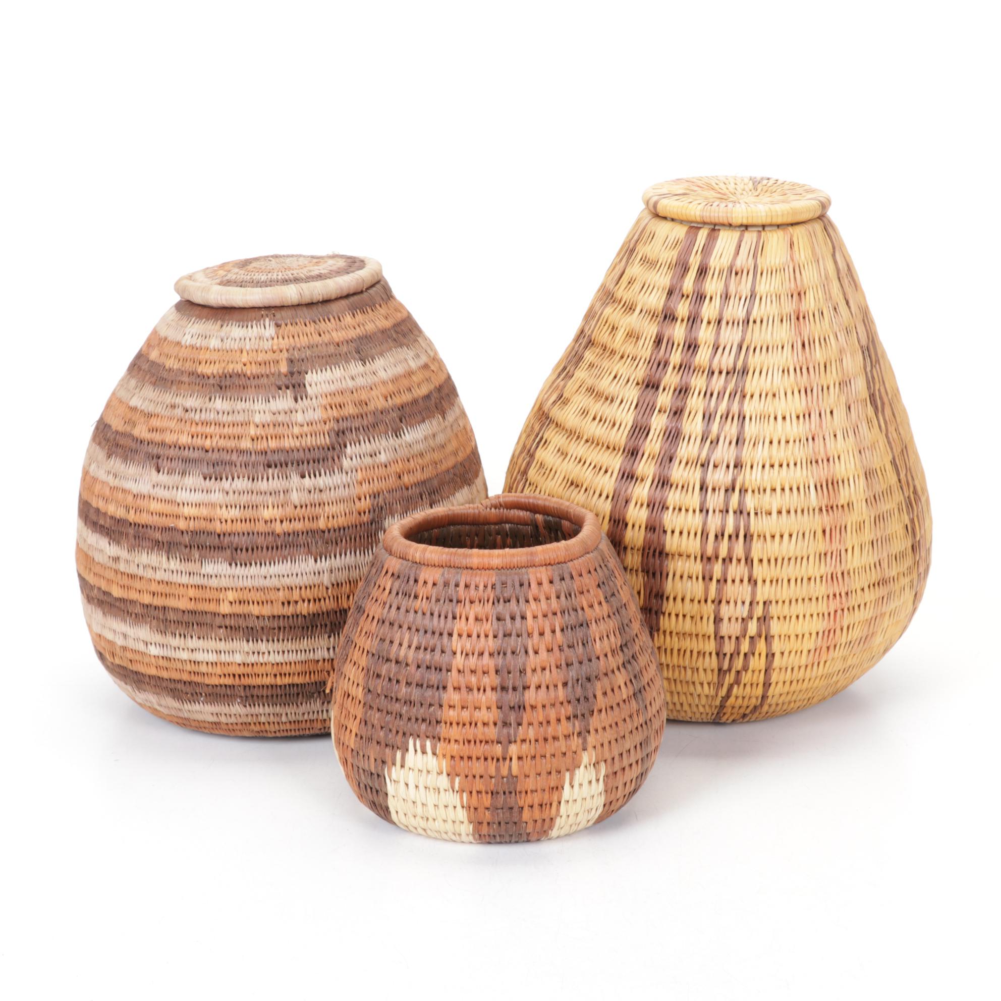 Zulu Ukhamba Woven Grass Storage and Other Baskets