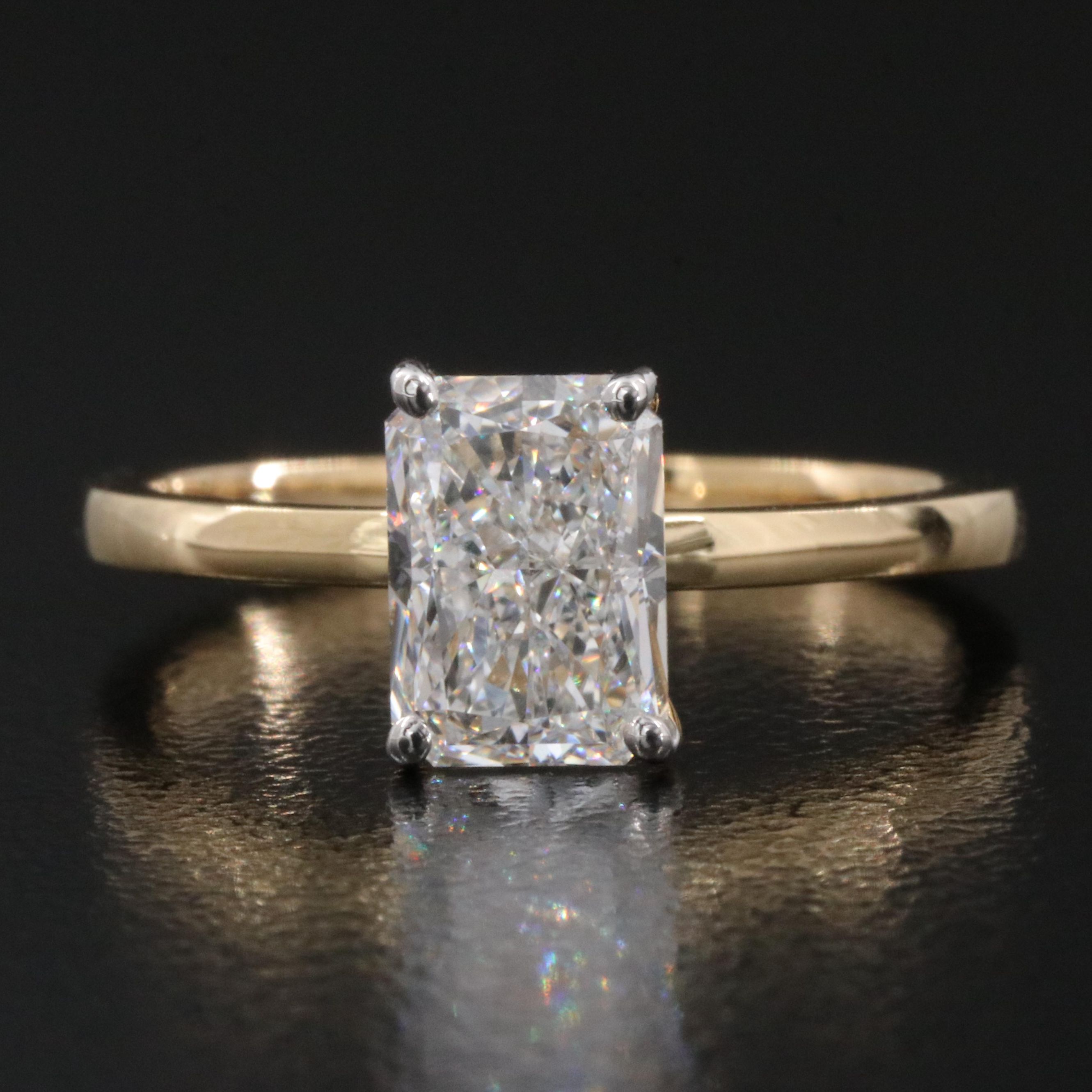 14K 1.37 CT Lab Grown Diamond Solitaire Ring with IGI Report