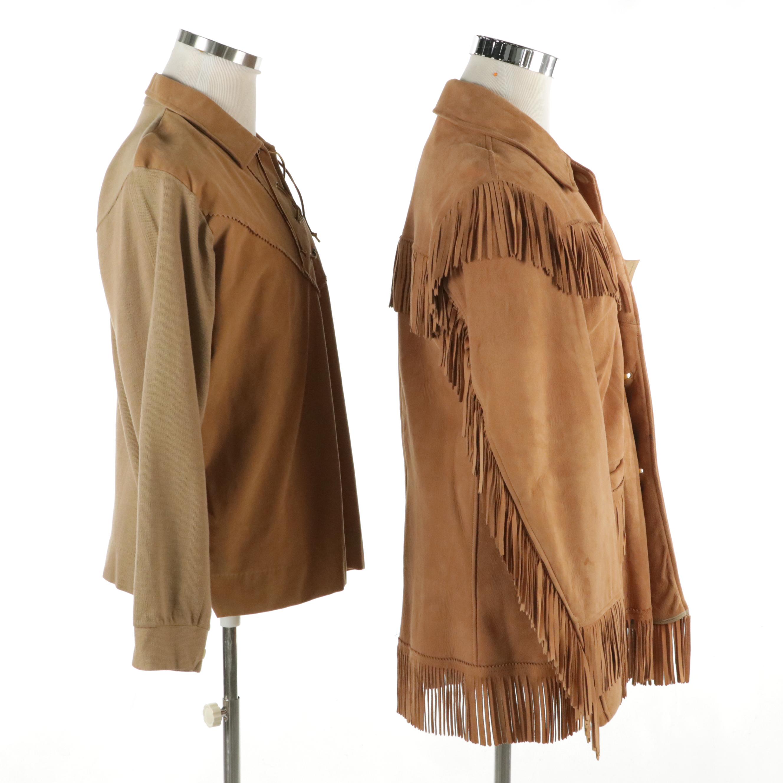Men's K-Bar-Z Ranchwear Fringe Suede Jacket and Pennleigh Faux Suede Top