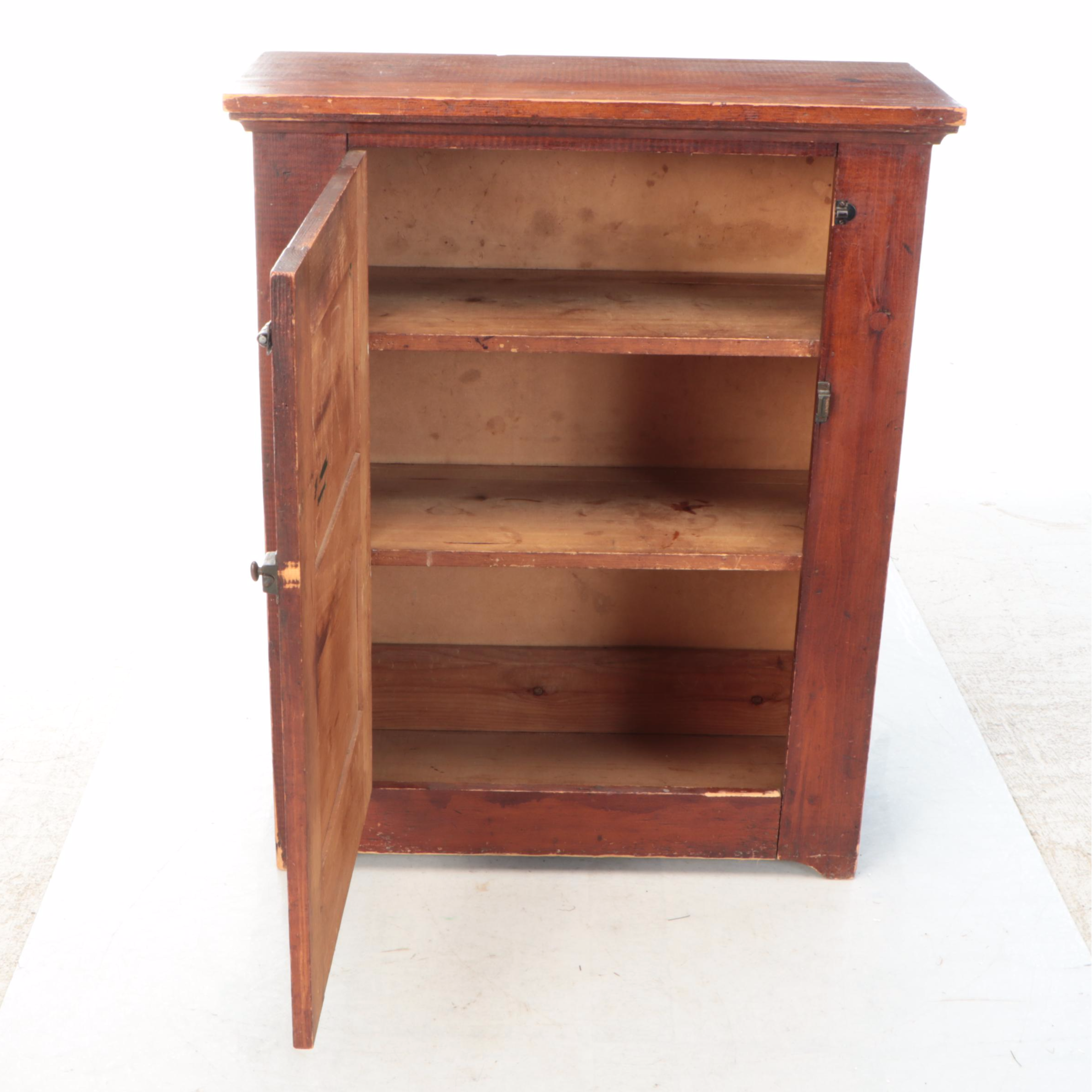 American Primitive Pine Cabinet, Early 20th Century
