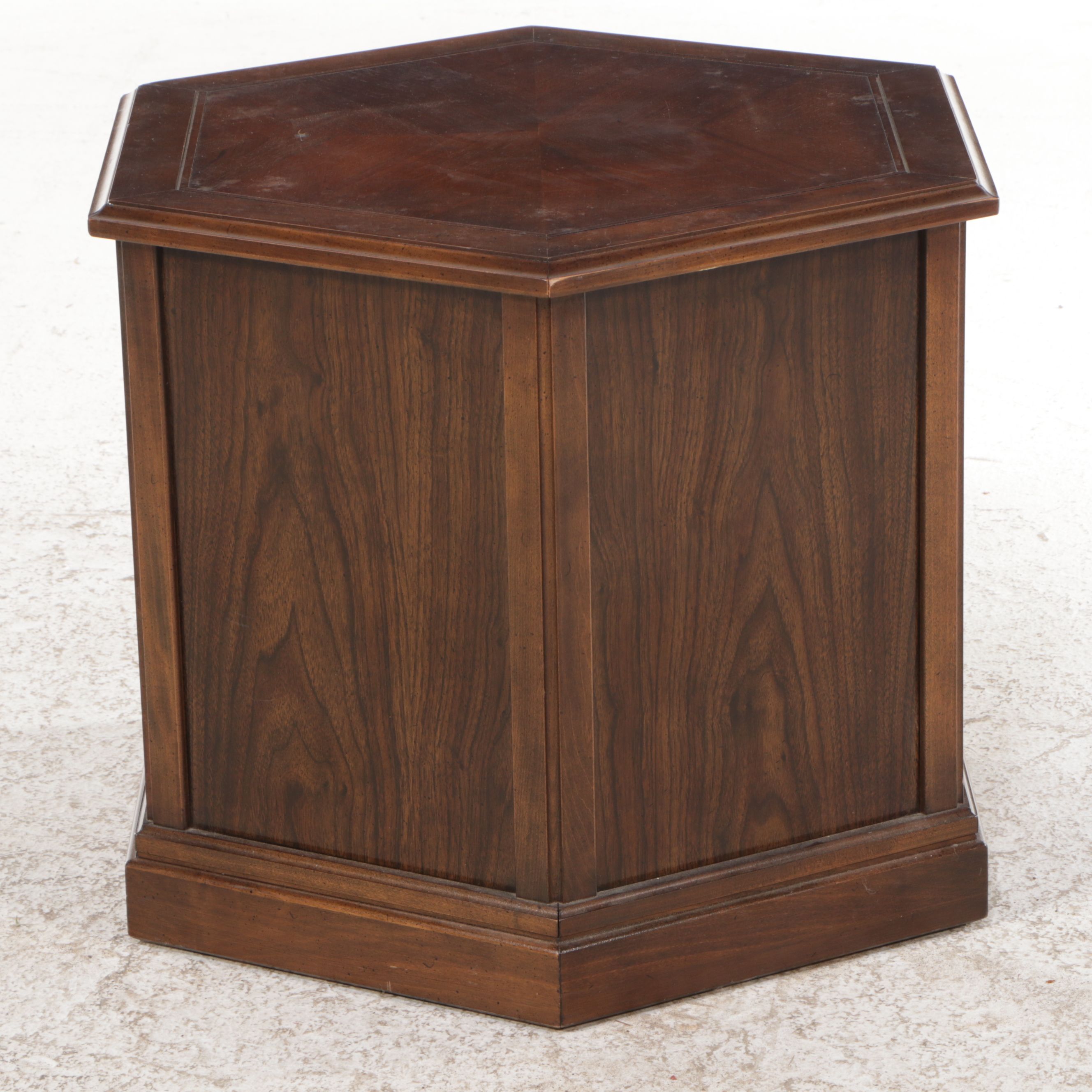 Mersman Mediterranean Style Walnut Finished End Table, Mid-20th Century
