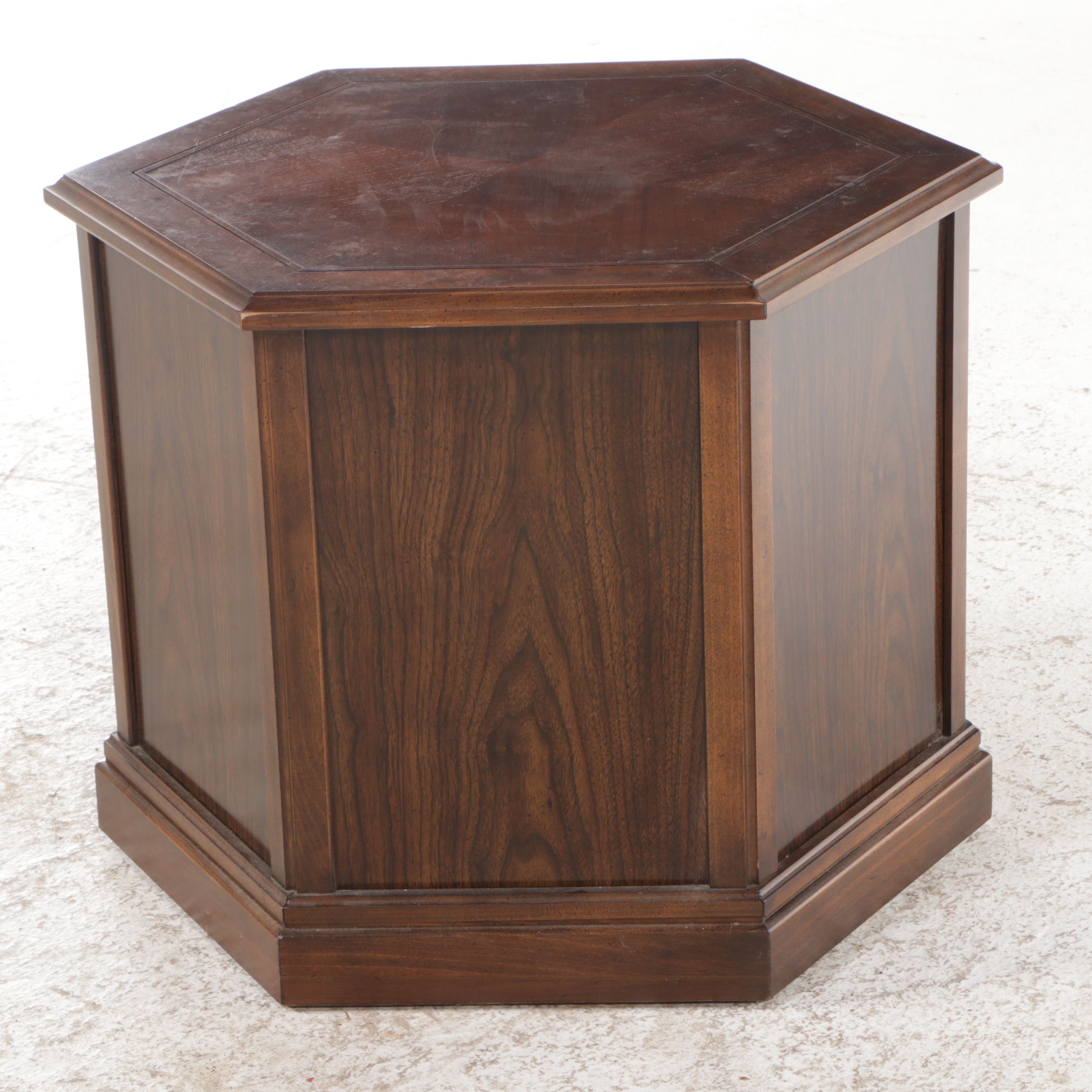 Mersman Mediterranean Style Walnut Finished End Table, Mid-20th Century