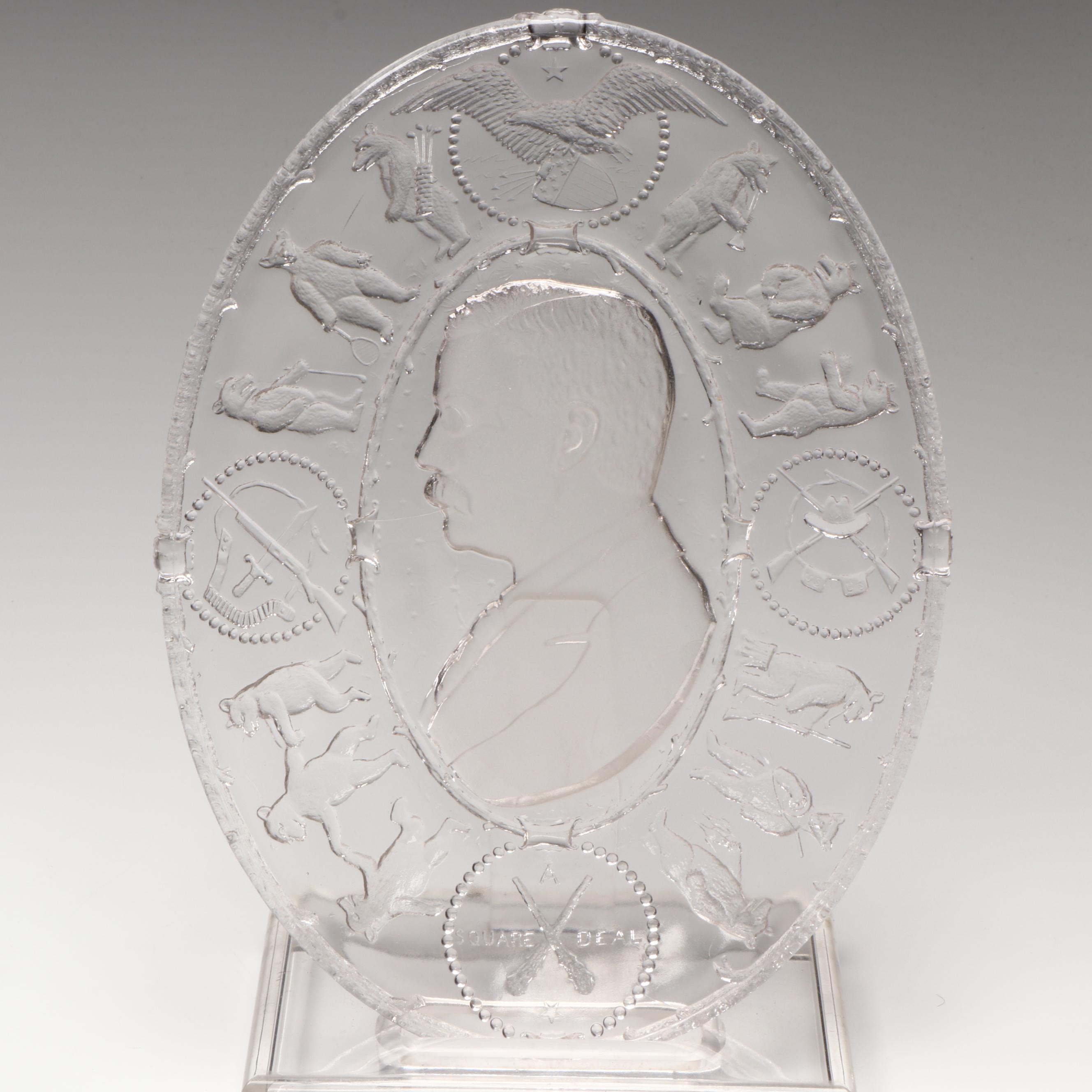 EAPG Teddy Roosevelt Square Deal Commemorative and Mount Vernon Souvenir Plates