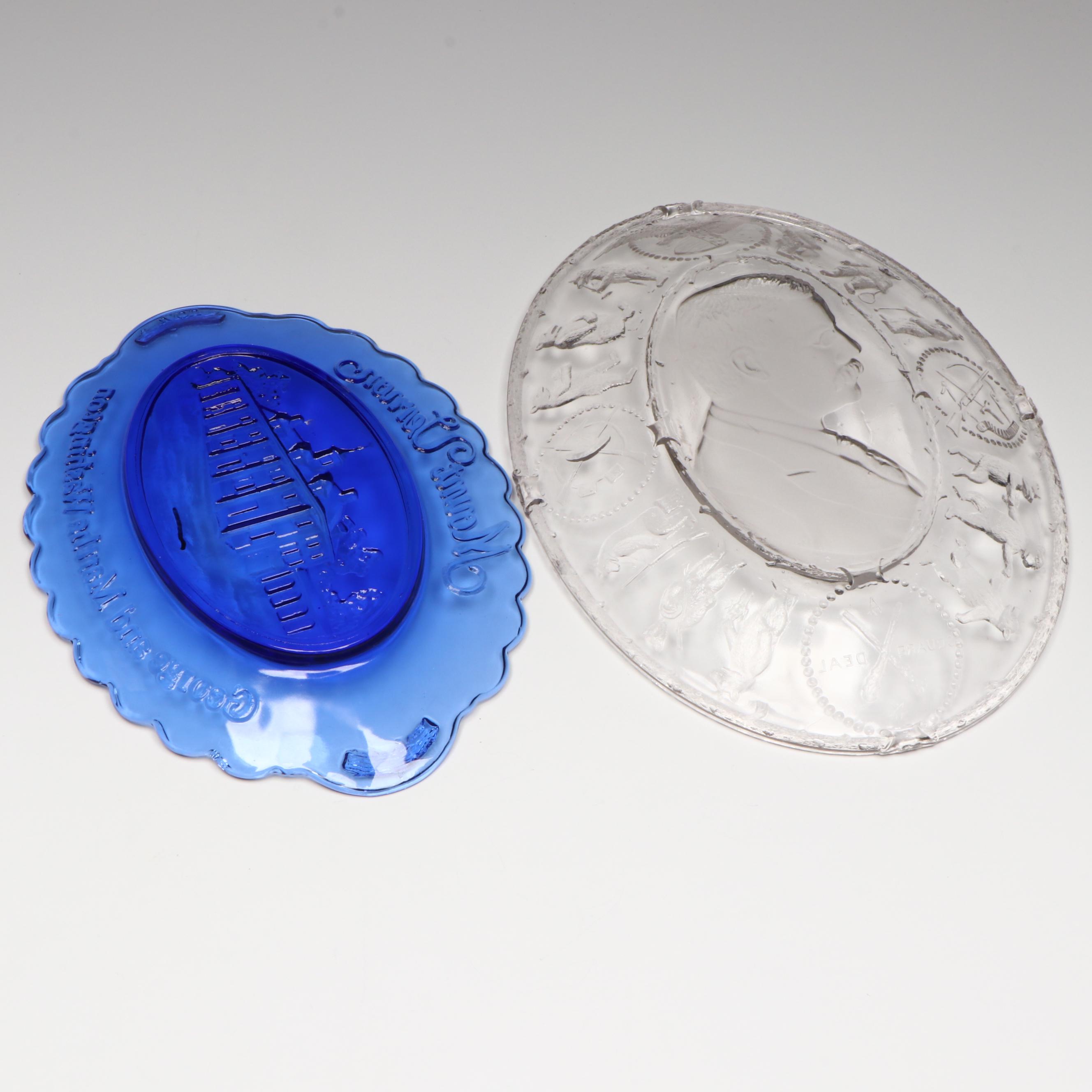 EAPG Teddy Roosevelt Square Deal Commemorative and Mount Vernon Souvenir Plates