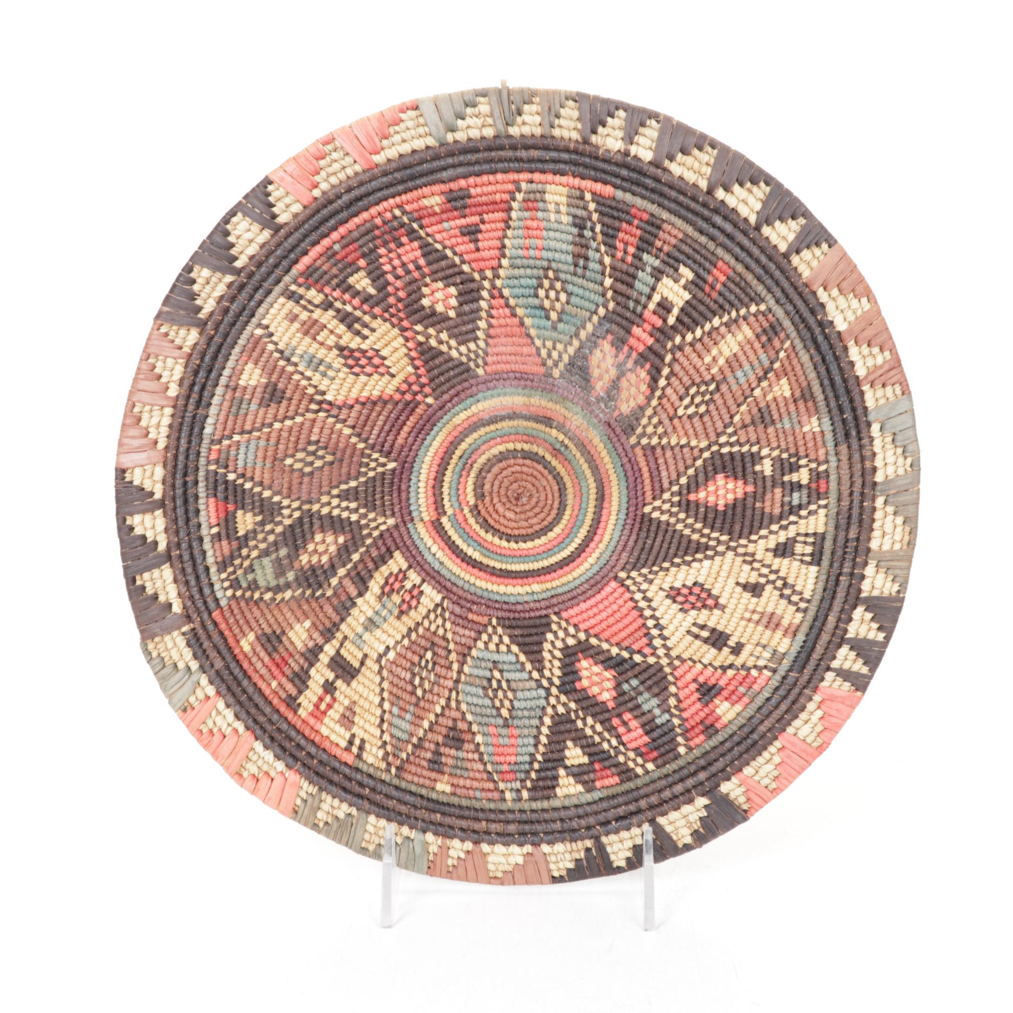 Five International Hand Crafted Woven Grass, Gourd, and Beadwork Items