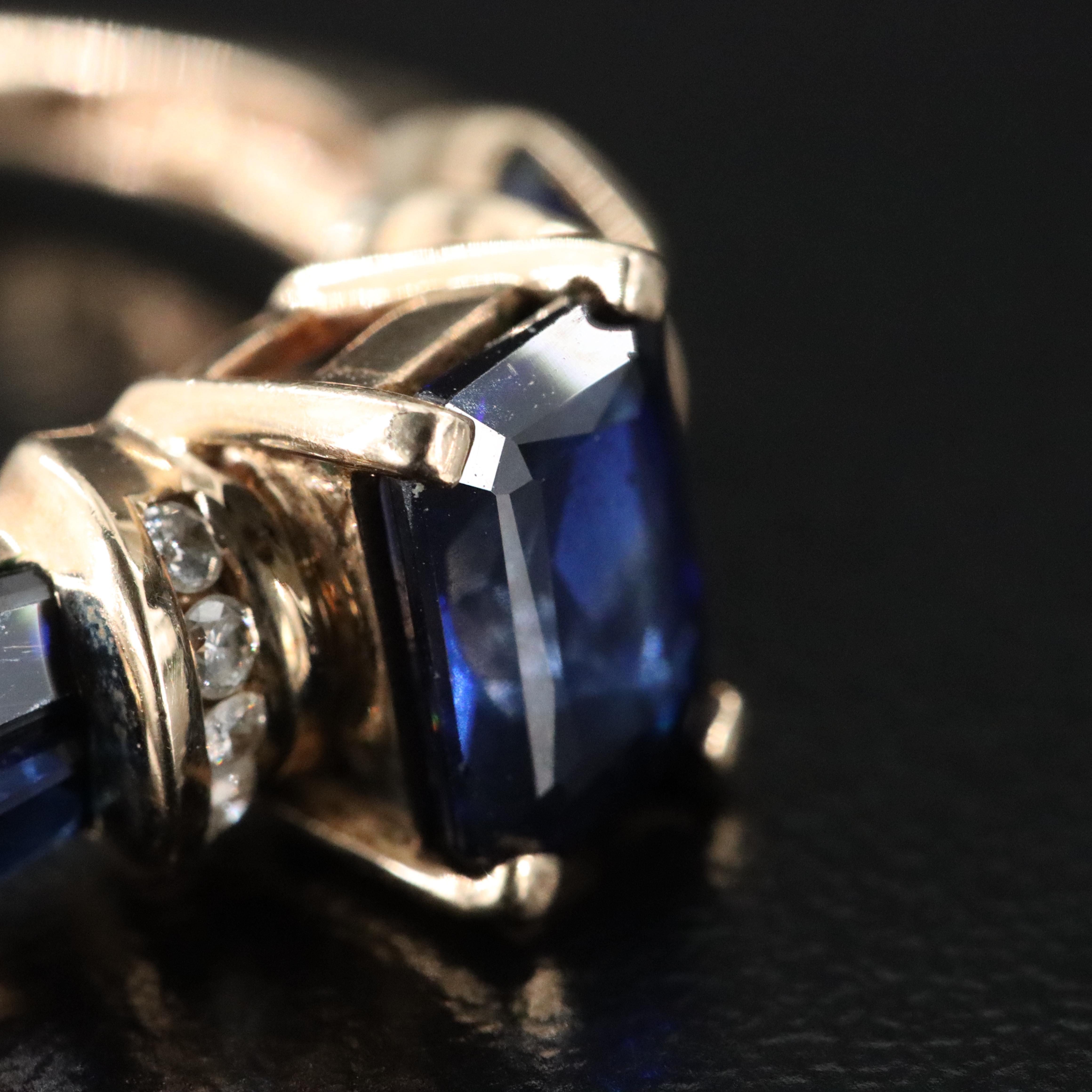 10K Sapphire and Diamond Ring