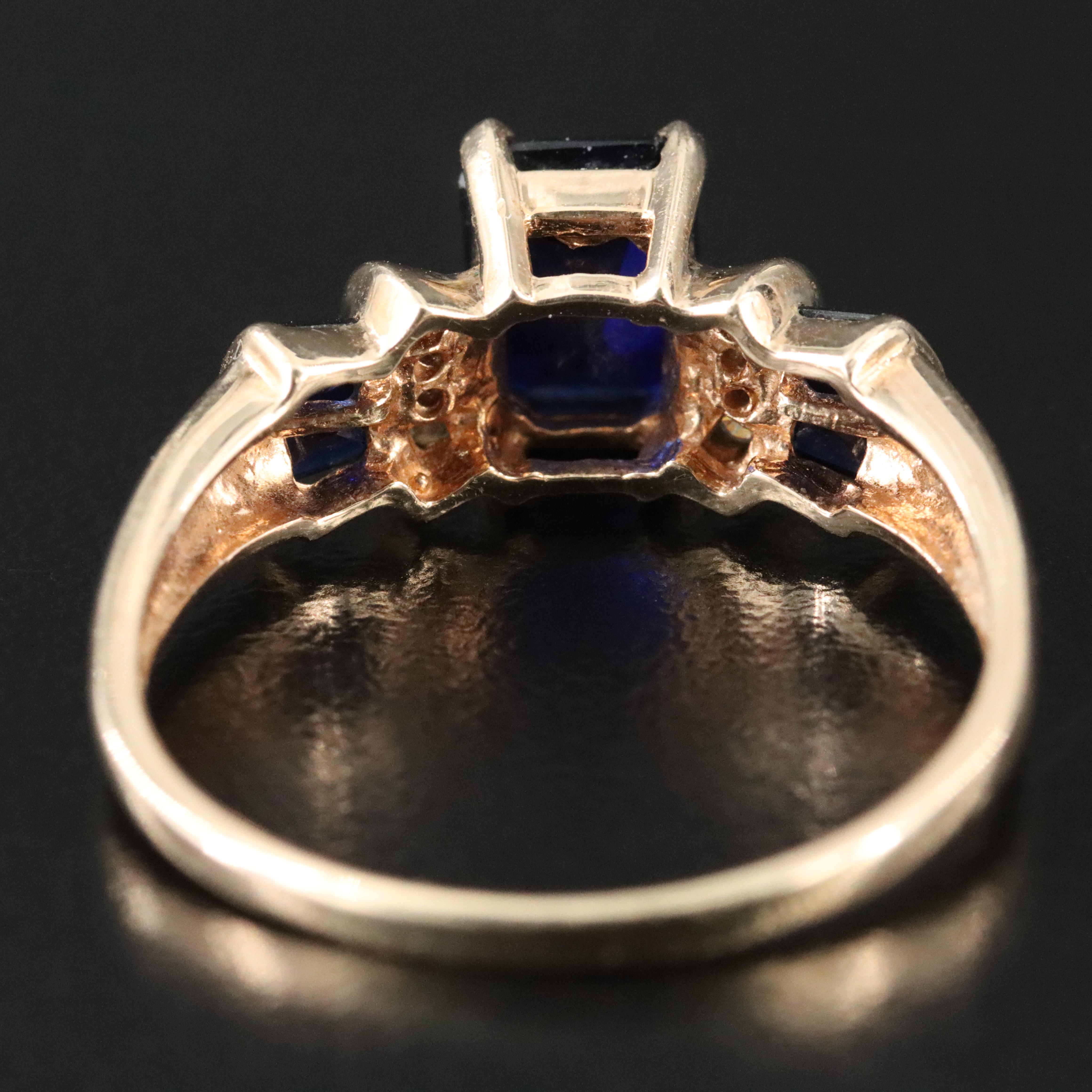 10K Sapphire and Diamond Ring