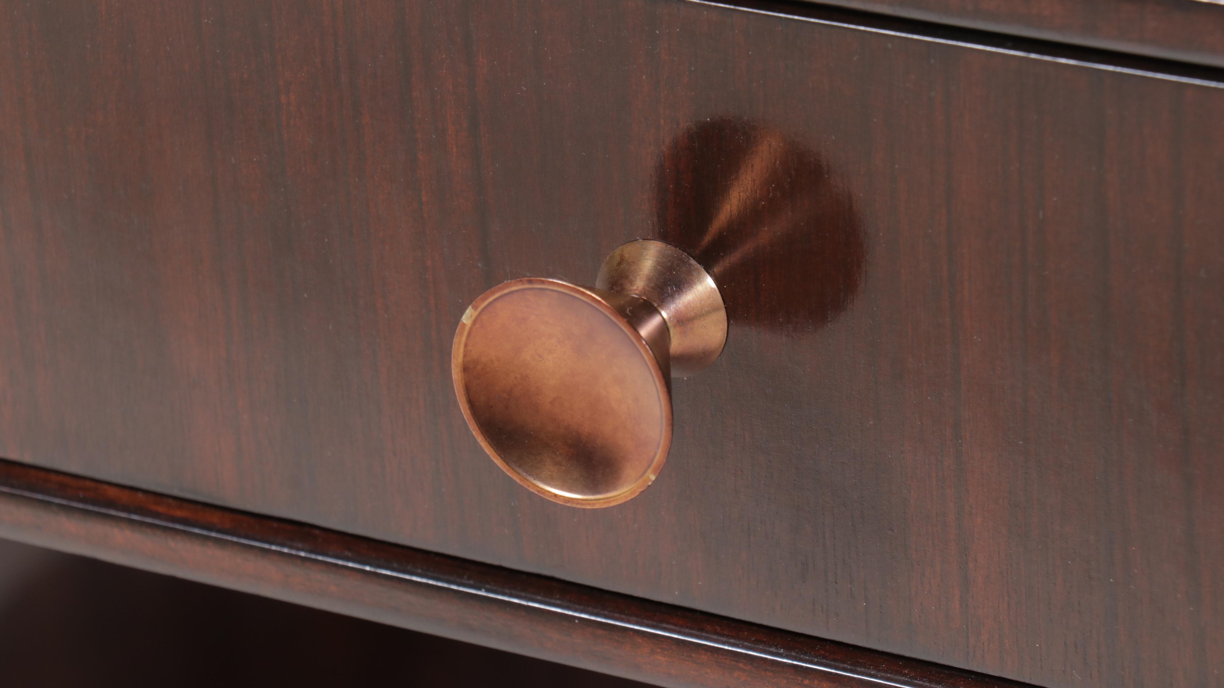 Contemporary Mahogany Finish Console Table