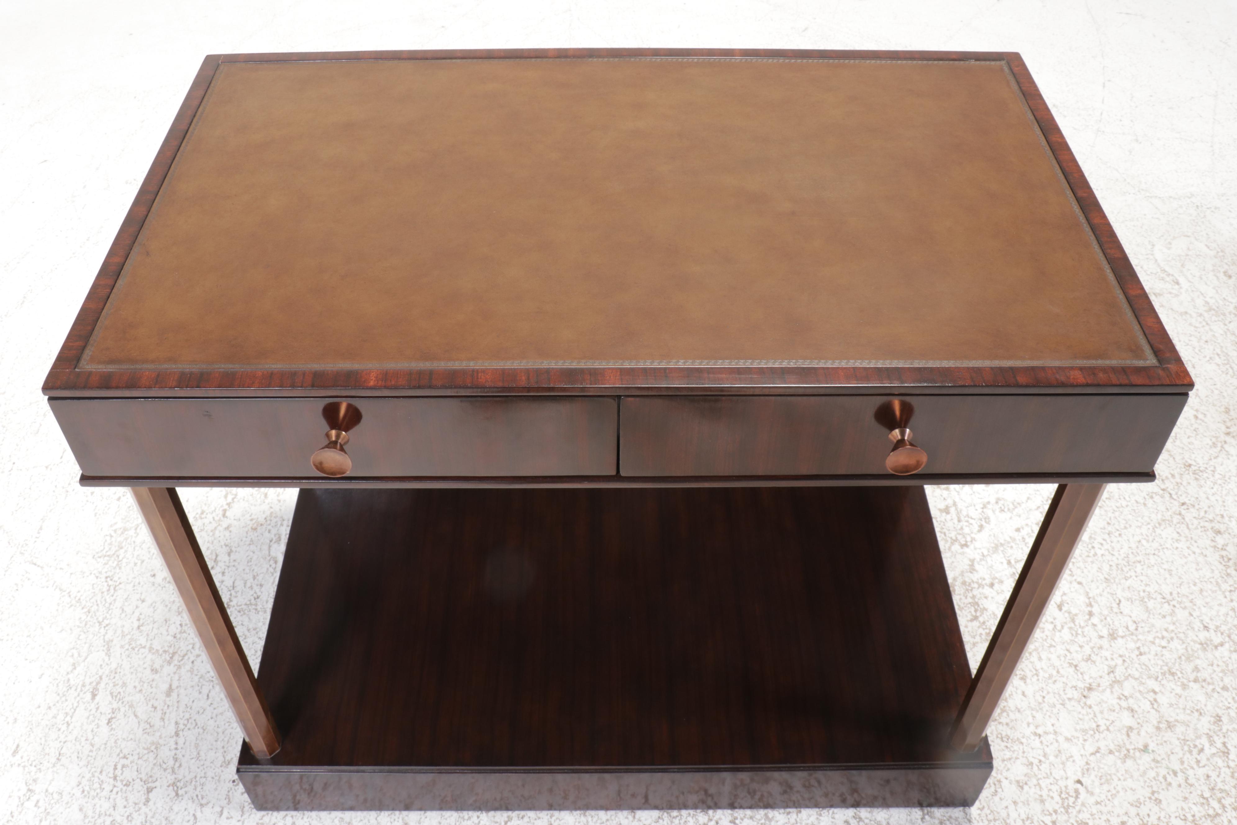 Contemporary Mahogany Finish Console Table