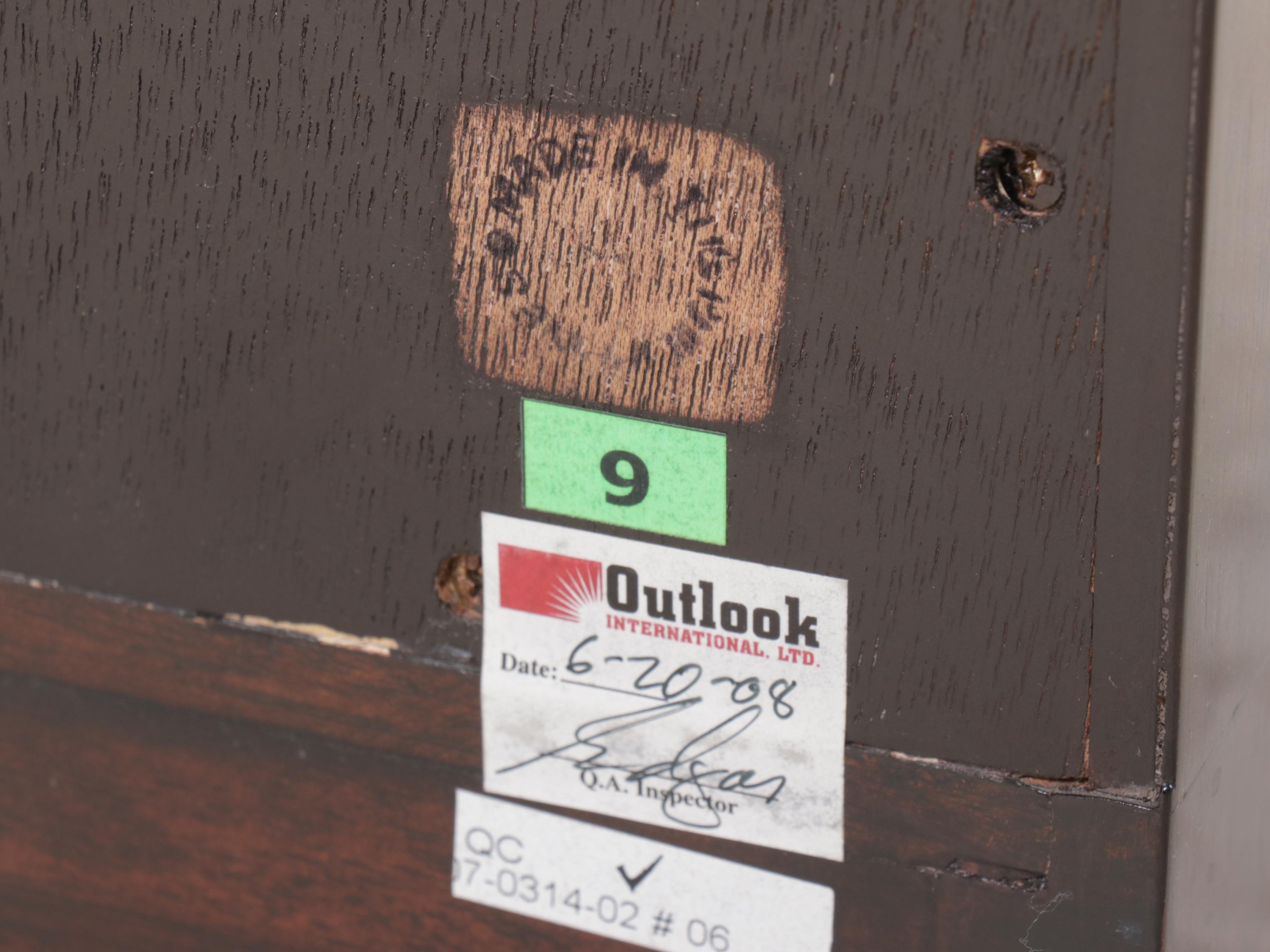 Contemporary Mahogany Finish Console Table