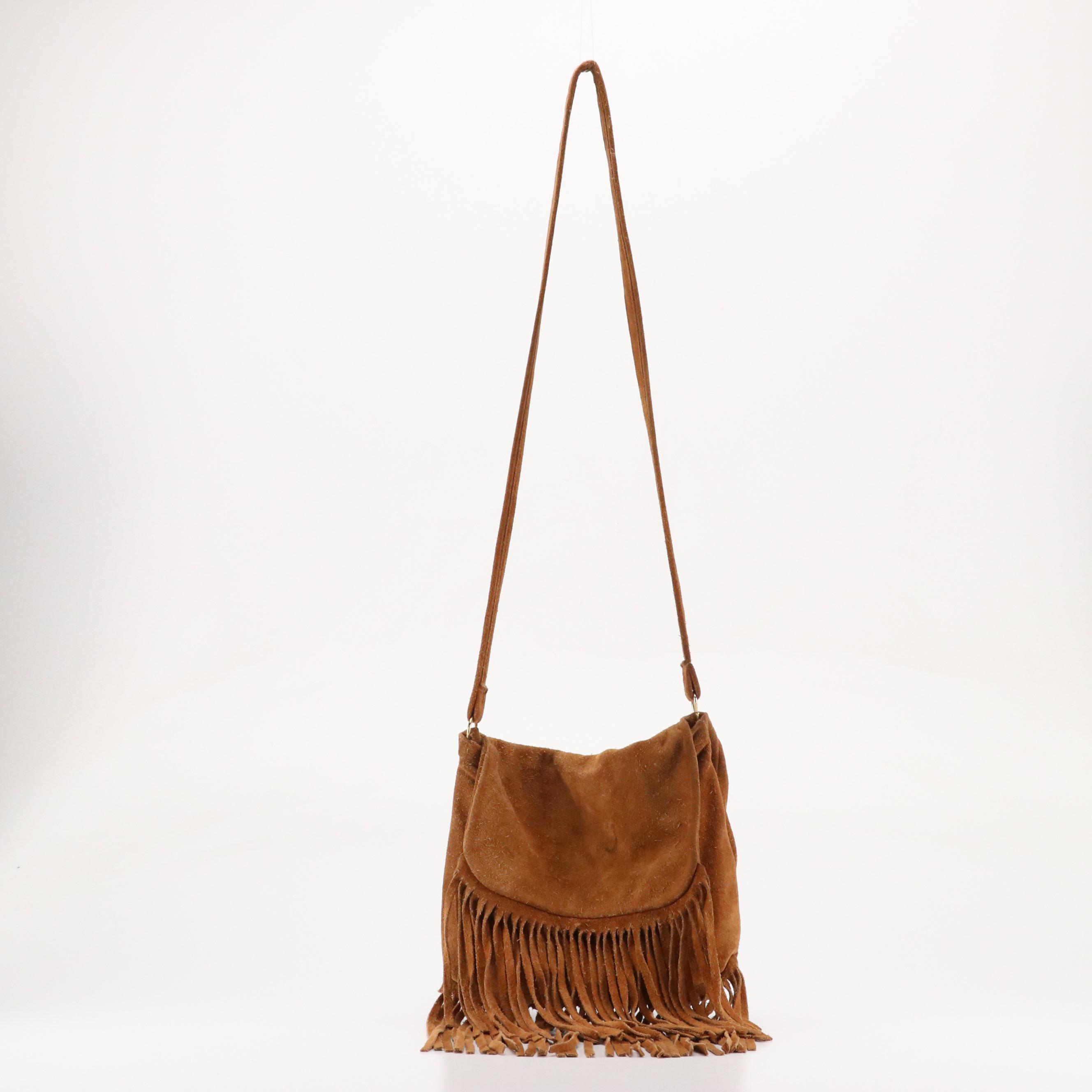 Mid Western Sport Togs Fringe Shoulder Bag in Deerskin Leather, 1970s