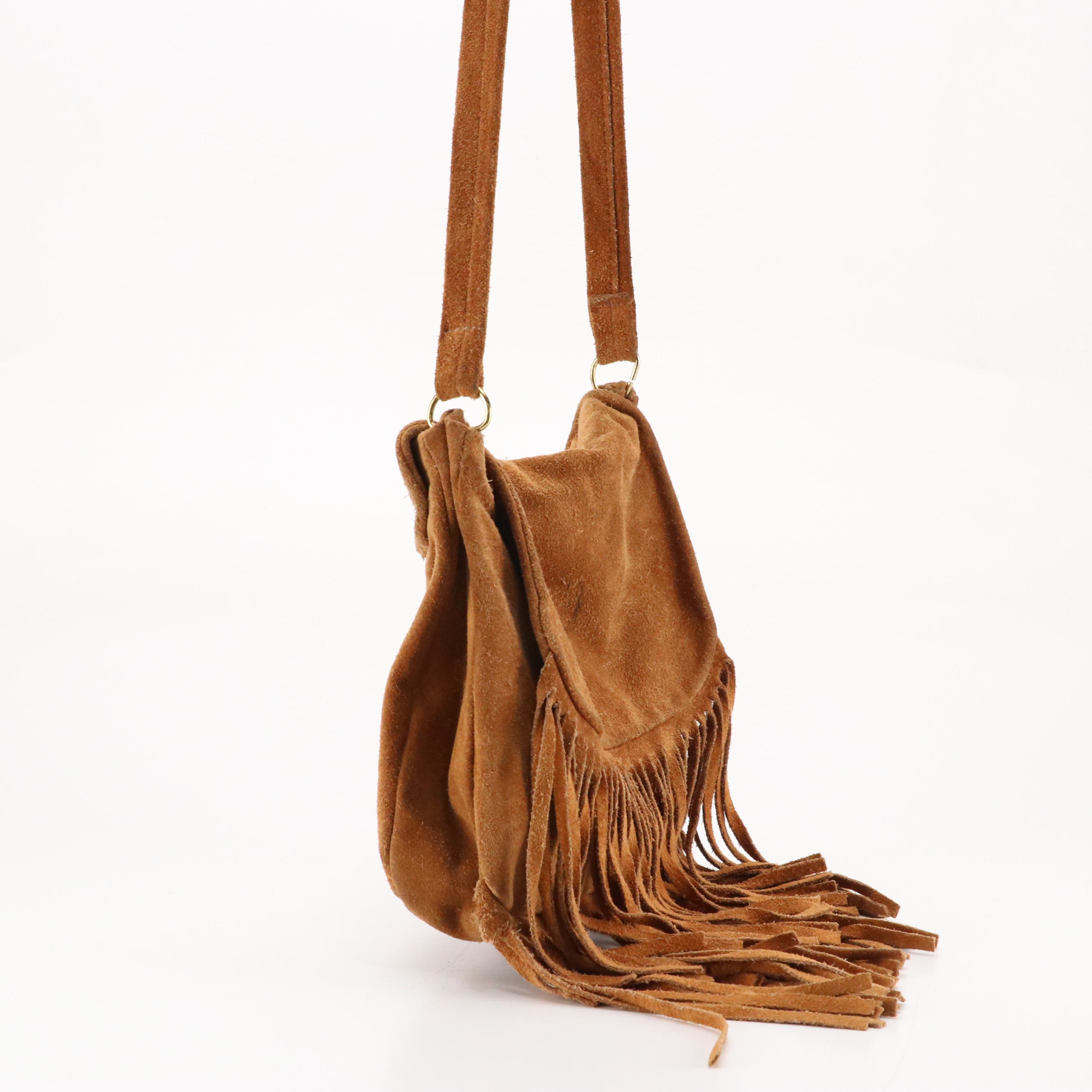 Mid Western Sport Togs Fringe Shoulder Bag in Deerskin Leather, 1970s