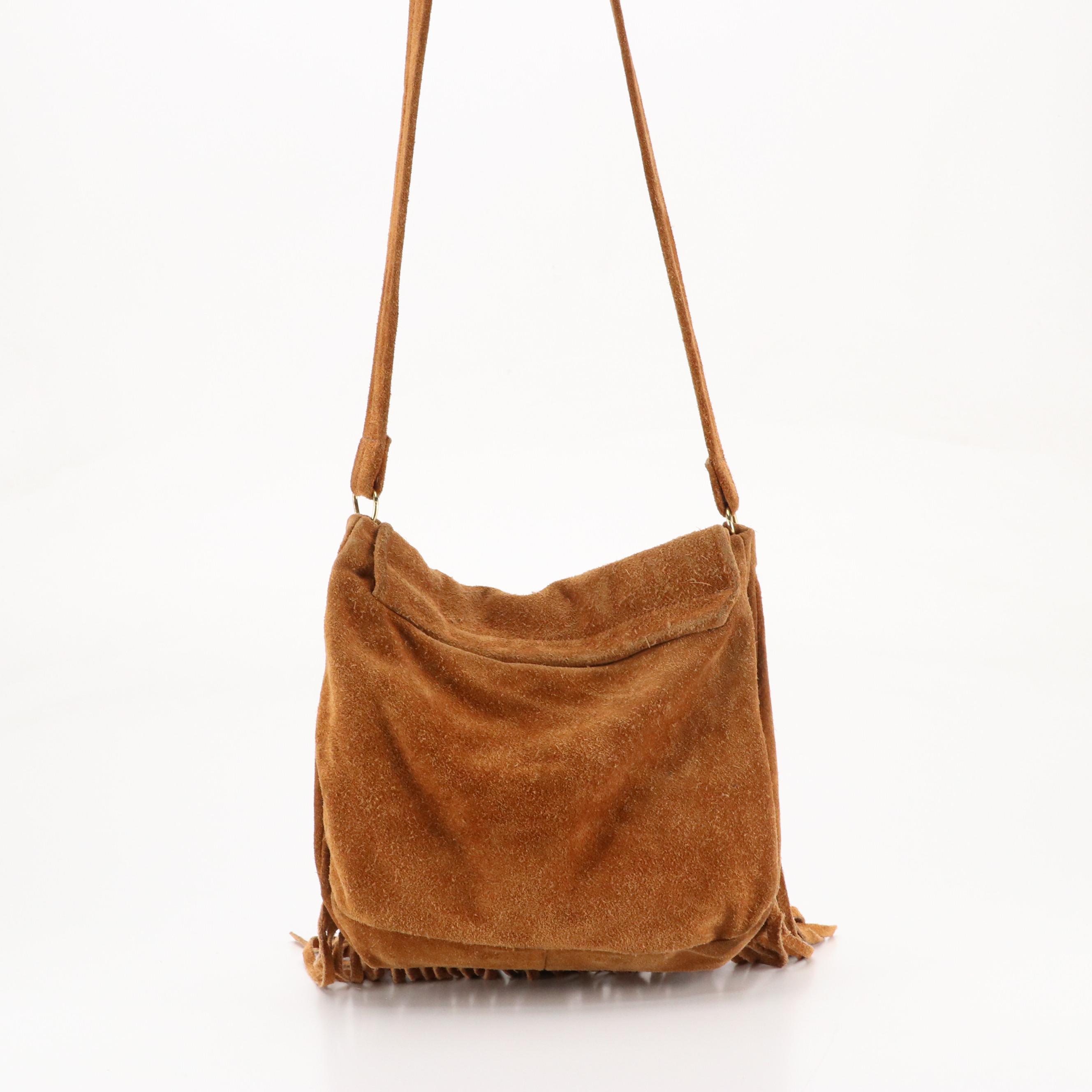 Mid Western Sport Togs Fringe Shoulder Bag in Deerskin Leather, 1970s