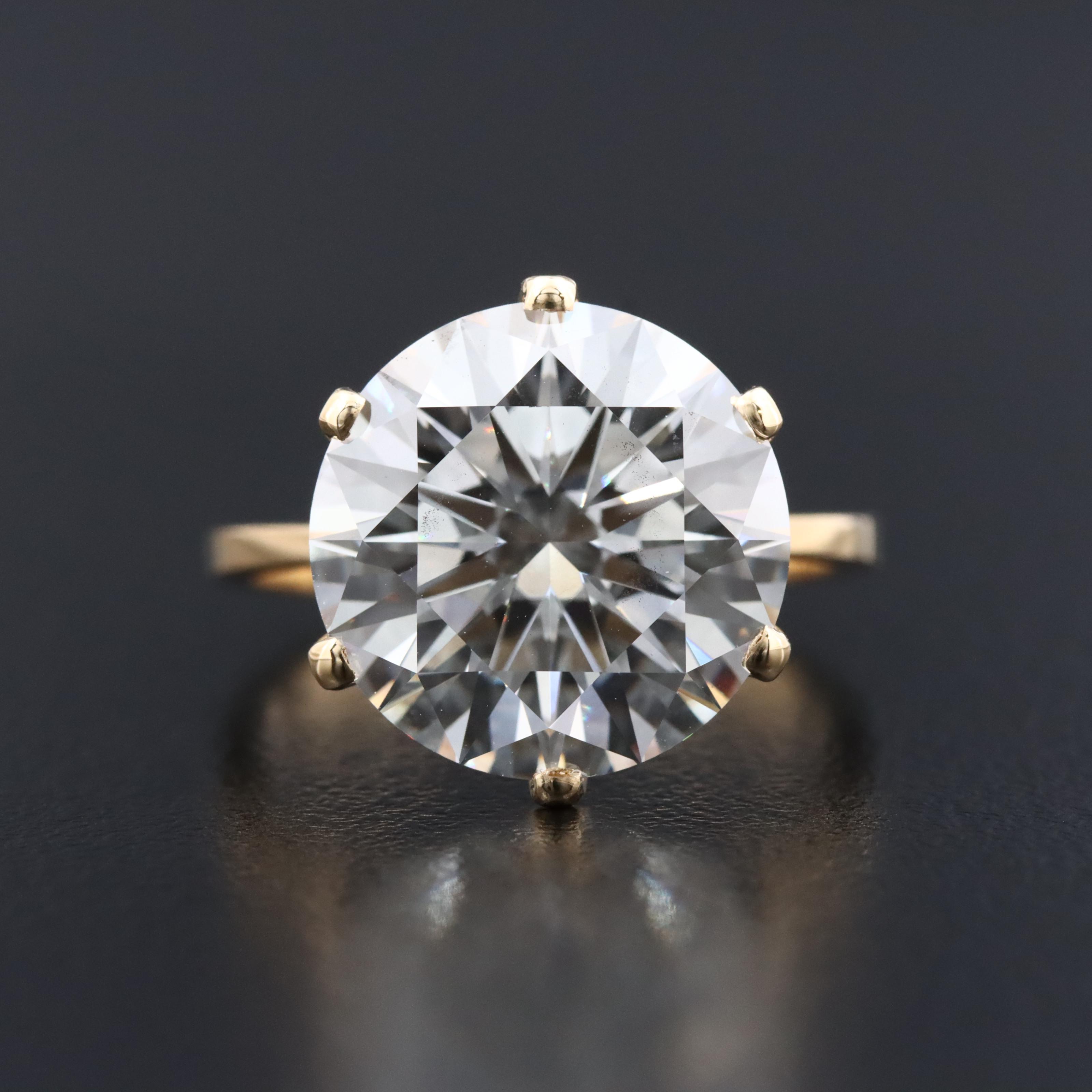 18K 7.02 CT Lab Grown Diamond Solitaire Ring with IGI Report