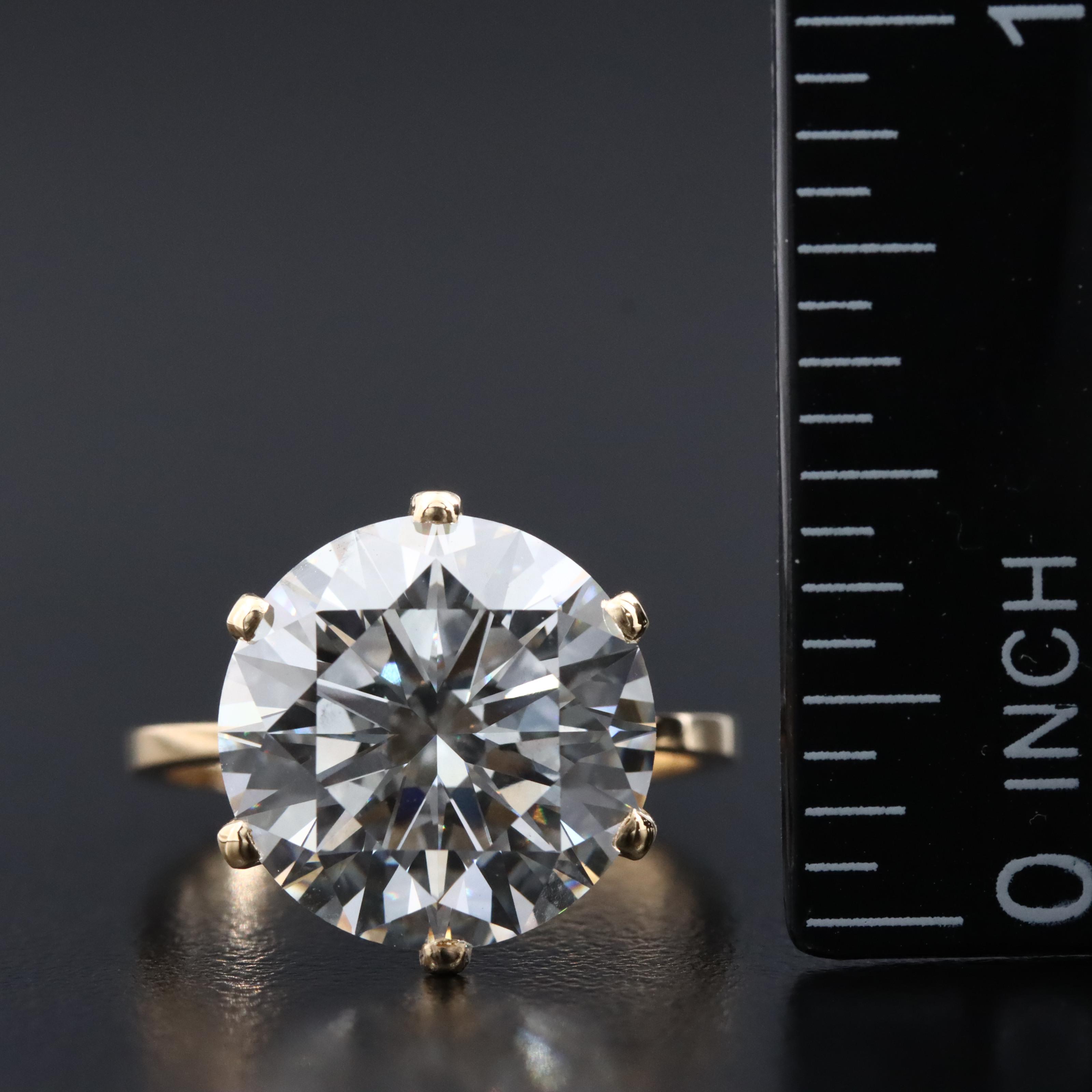 18K 7.02 CT Lab Grown Diamond Solitaire Ring with IGI Report