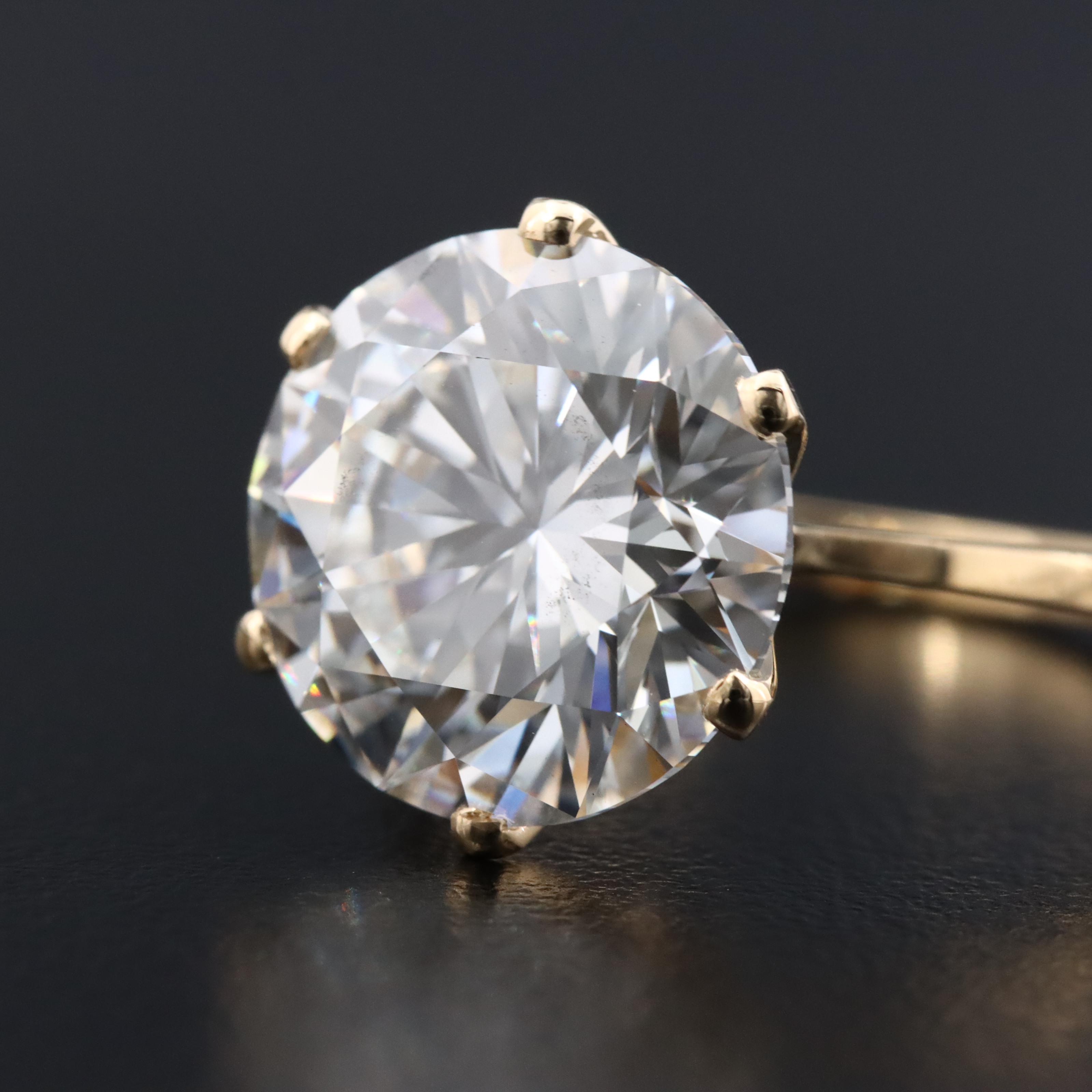 18K 7.02 CT Lab Grown Diamond Solitaire Ring with IGI Report