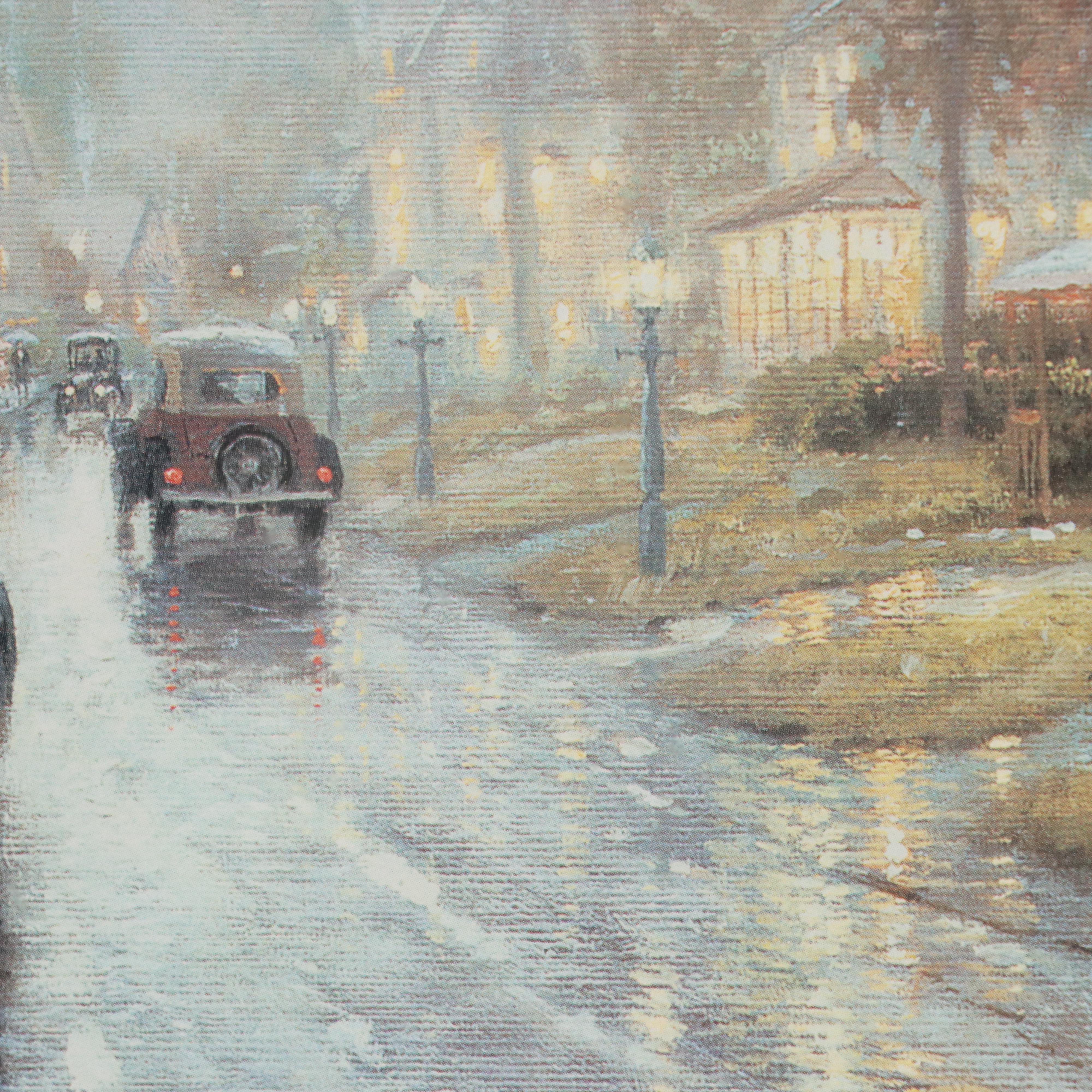 After Thomas Kinkade Offset Lithograph "Twilight Cottage: April," 1999