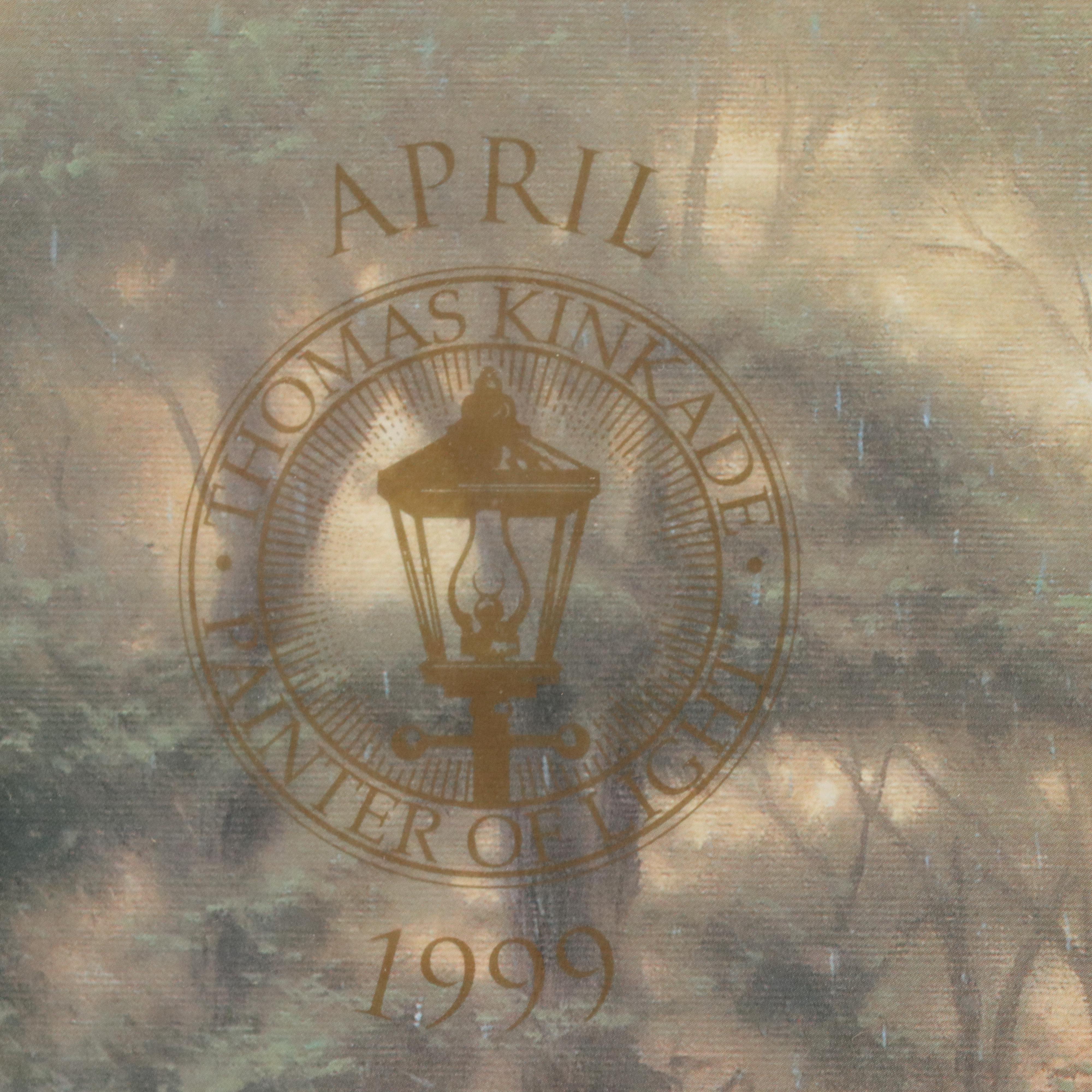 After Thomas Kinkade Offset Lithograph "Twilight Cottage: April," 1999