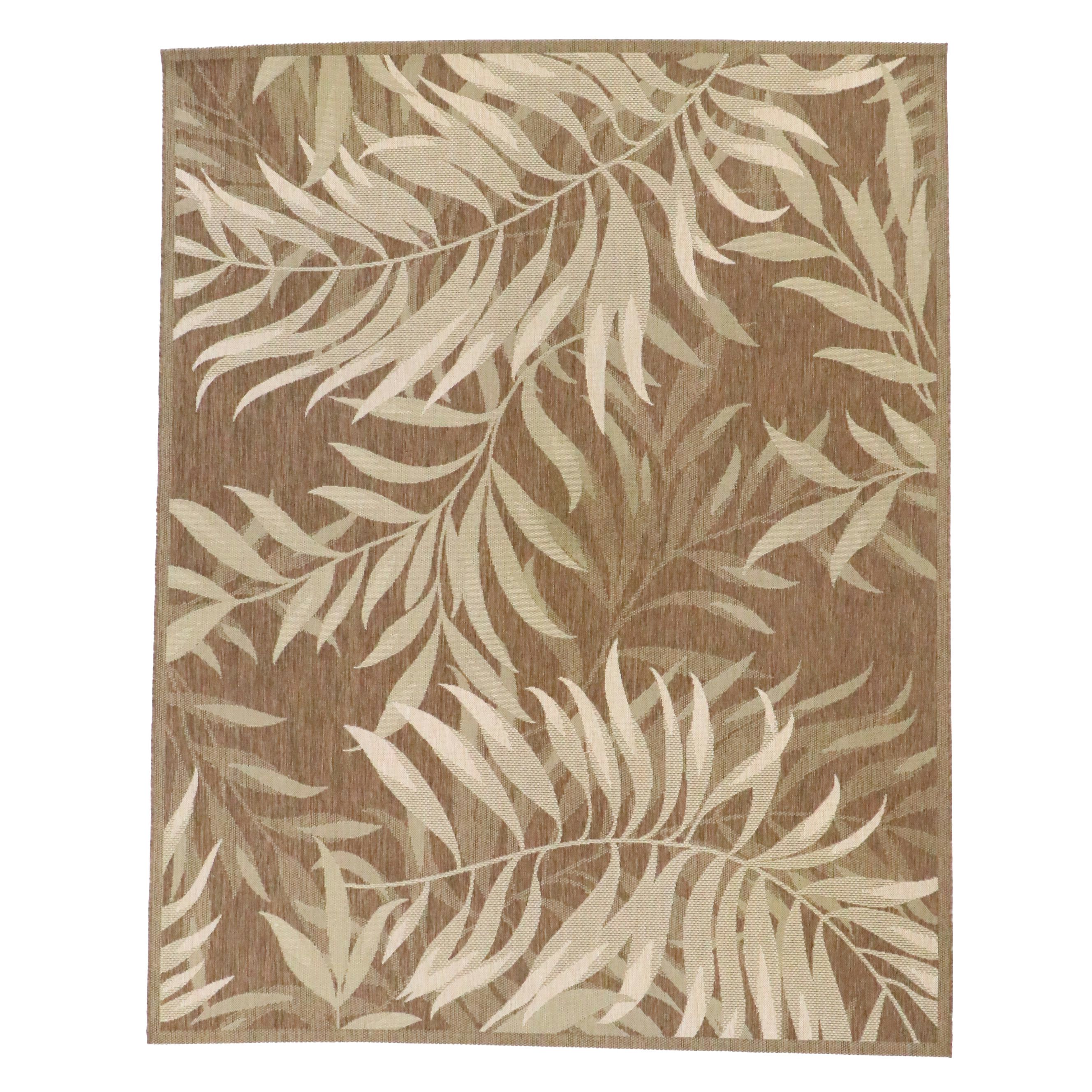 7'9 x 9'11 Machine Made Fern Patterned Indoor/Outdoor Area Rug