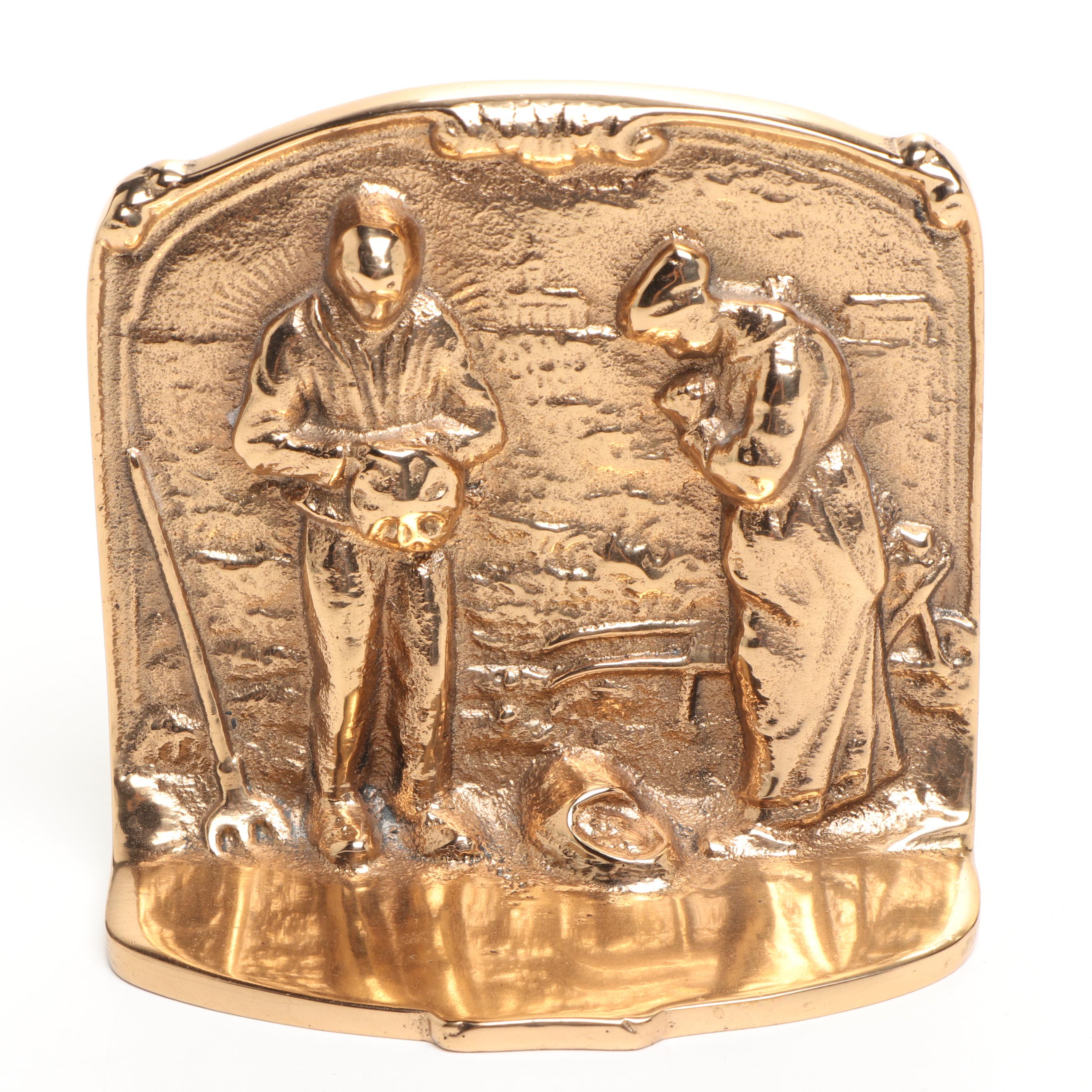 Copper Bookends After "The Angelus" by Jean-François Millet