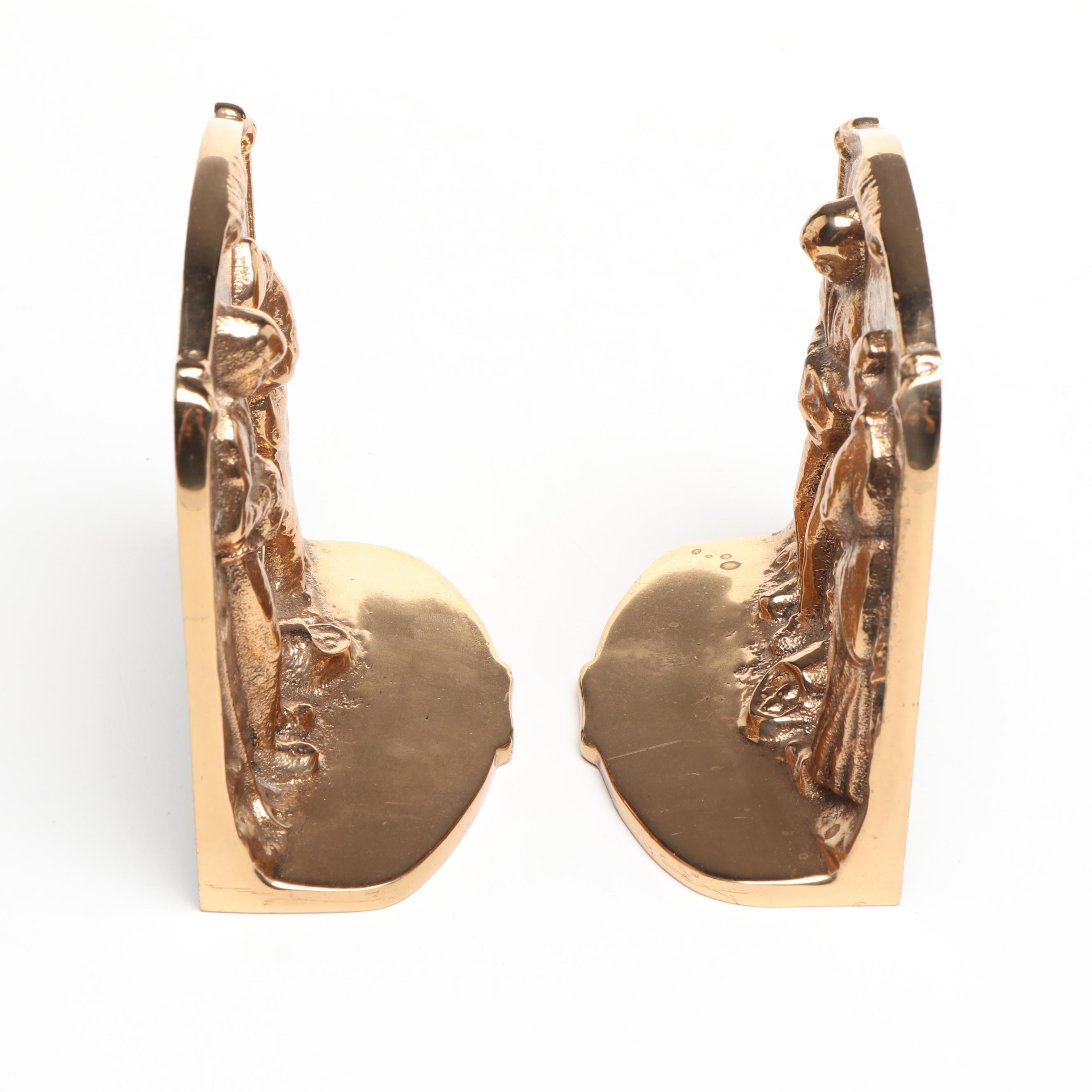 Copper Bookends After "The Angelus" by Jean-François Millet