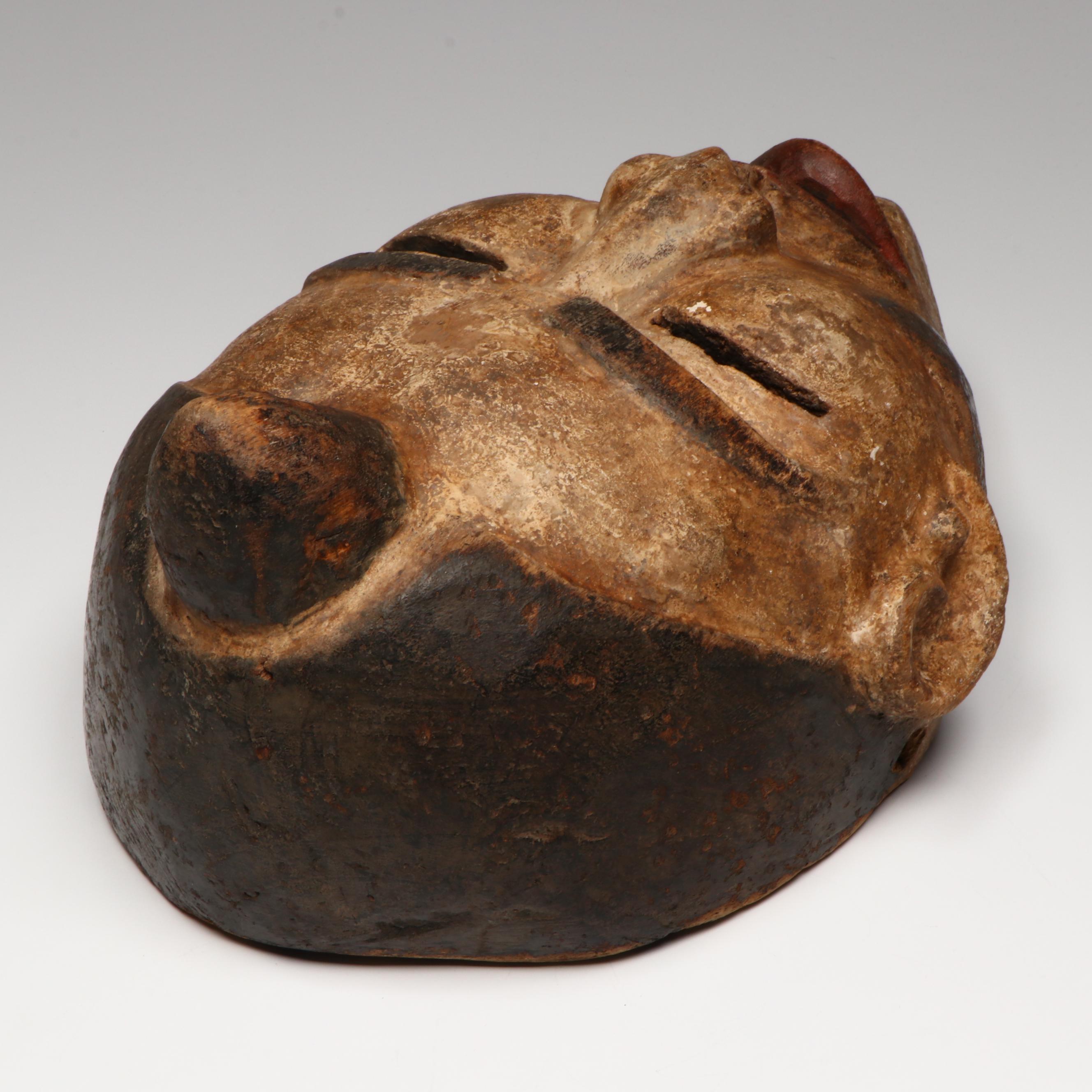 DRC Yombe Peoples "Nganga Diphomba" Female Diviner's Mask with Topknot