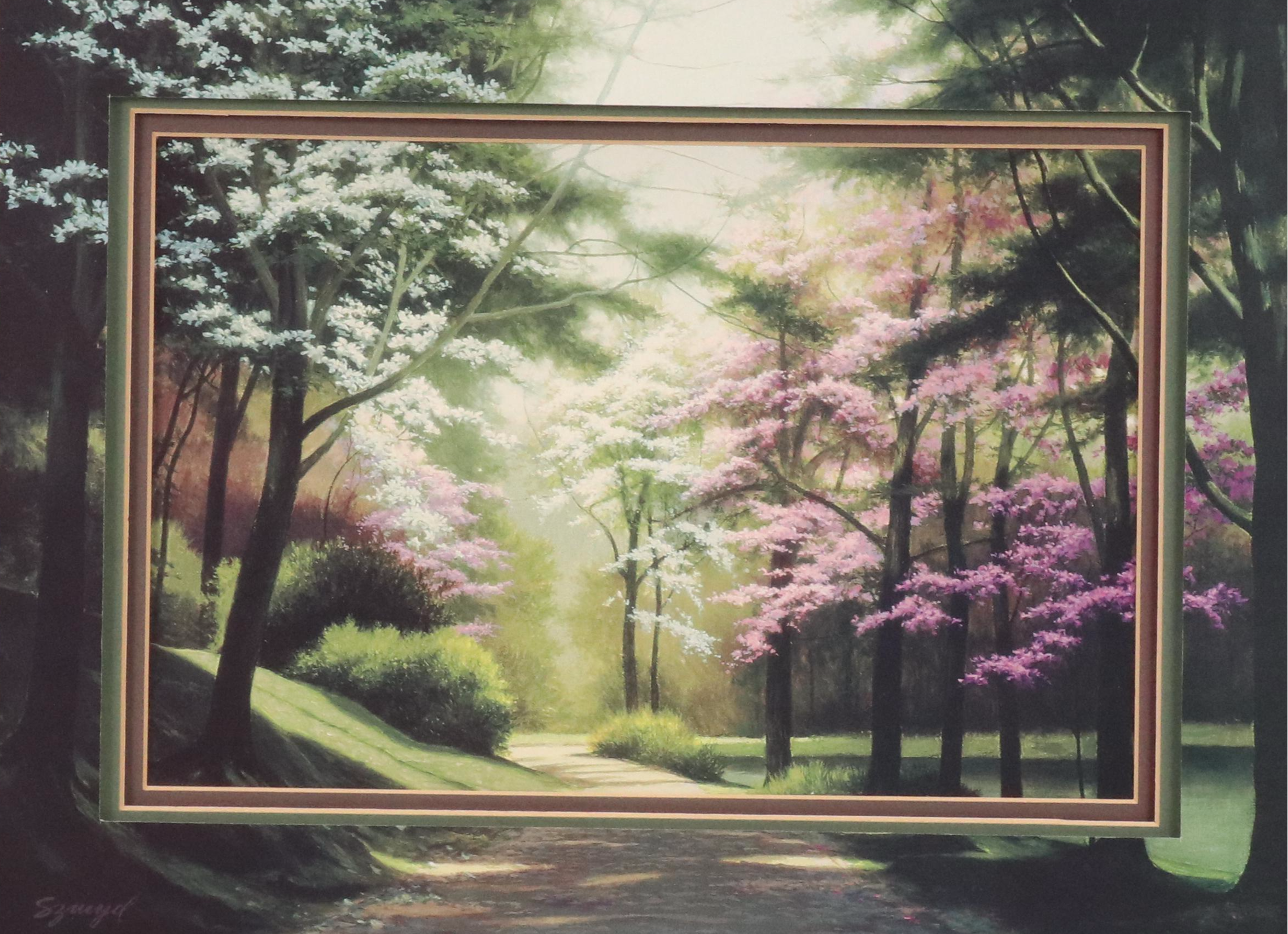 After Edgar Szmyd Offset Lithograph "Lakeside Trail"