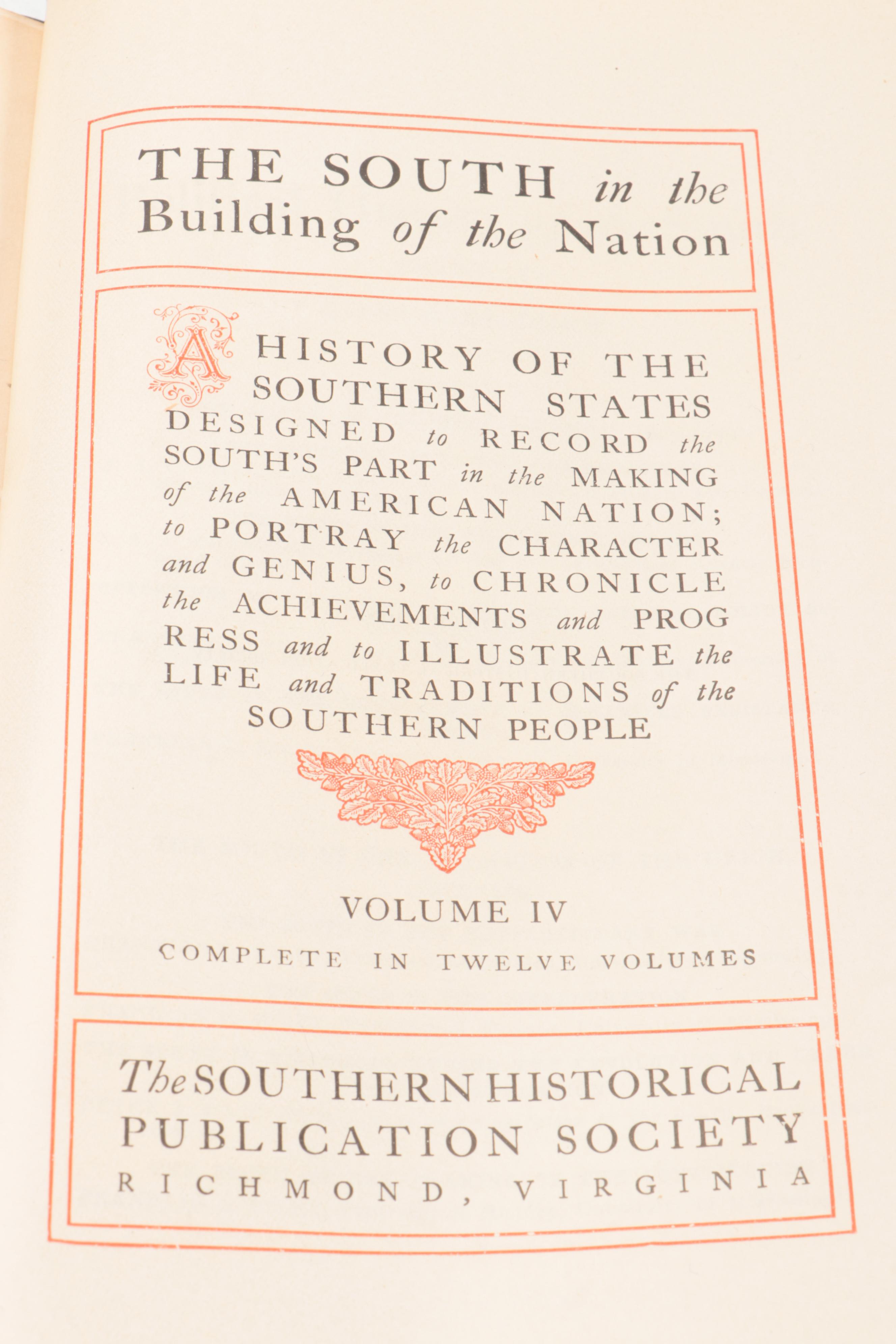 "The South in the Building of the Nation" Thirteen-Volume Set, 1909