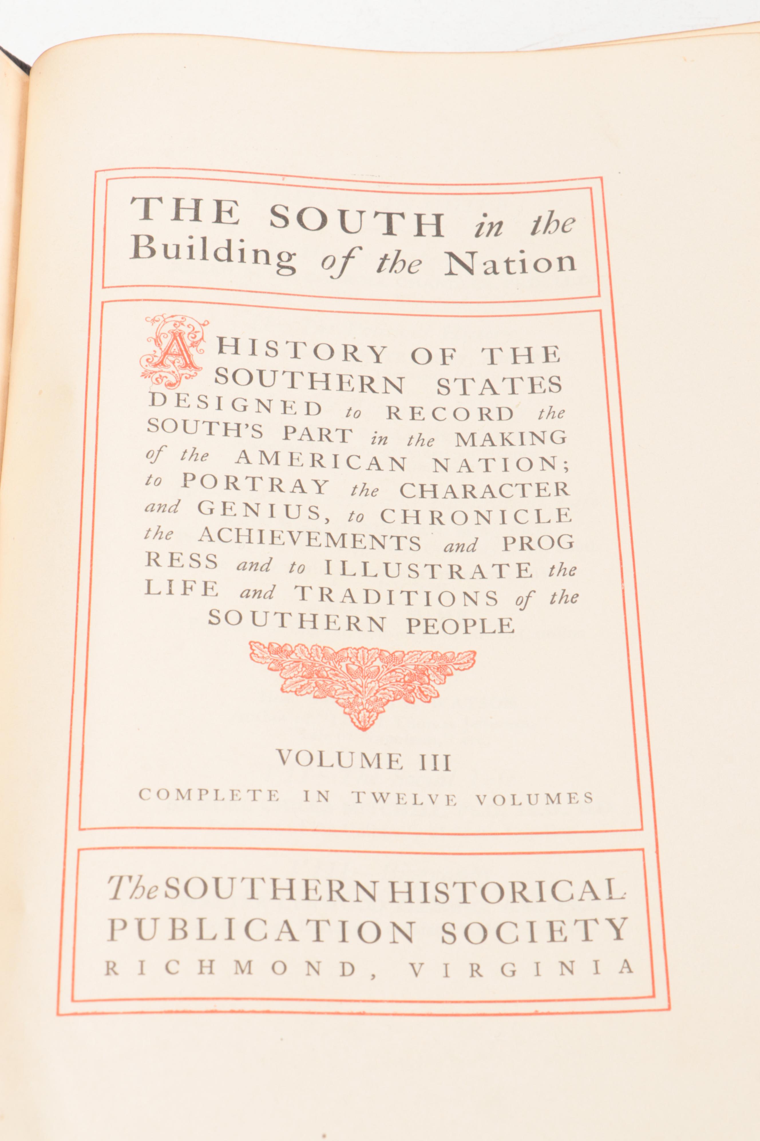"The South in the Building of the Nation" Thirteen-Volume Set, 1909