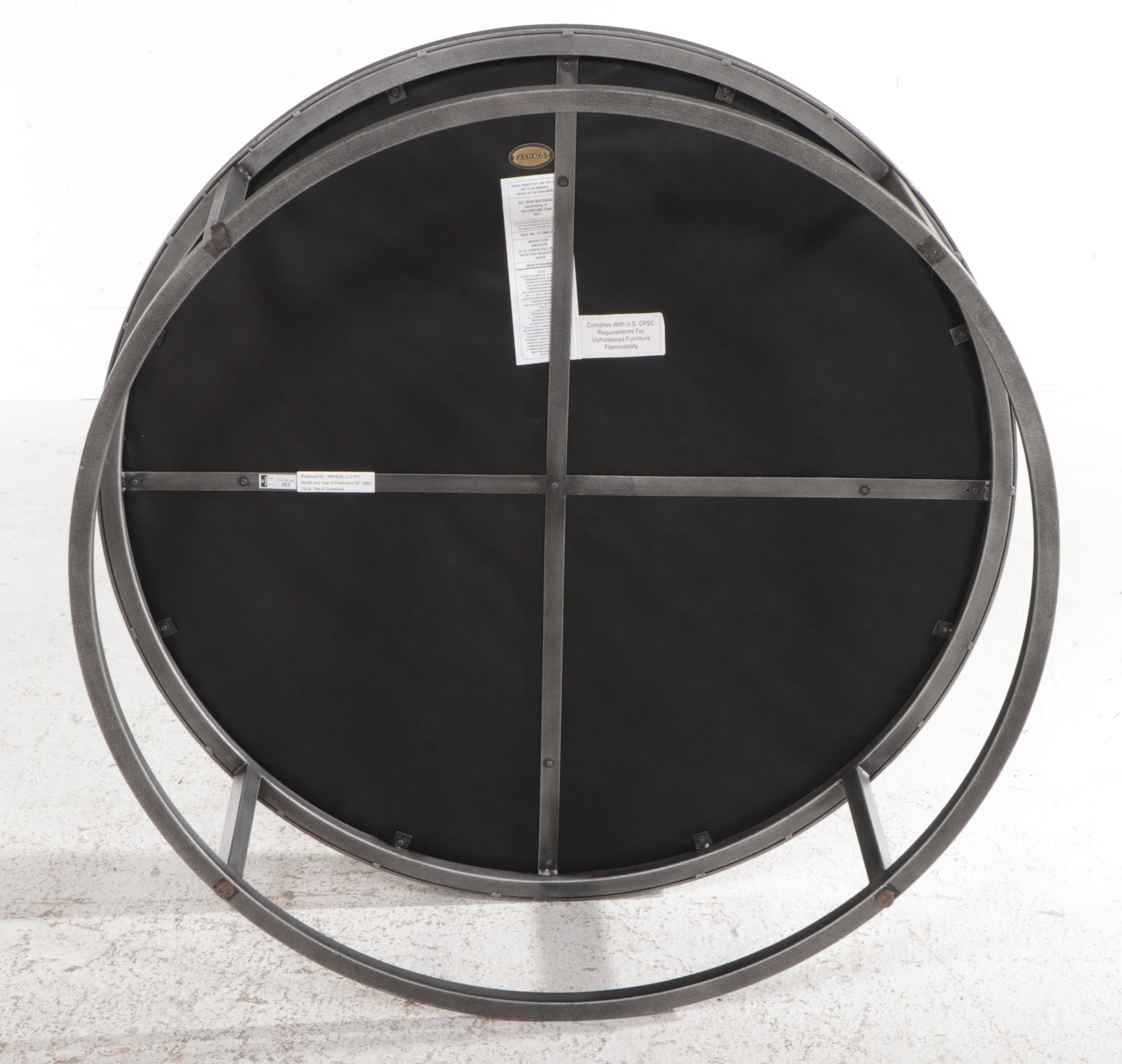 Arhaus Contemporary Circular Upholstered Ottoman