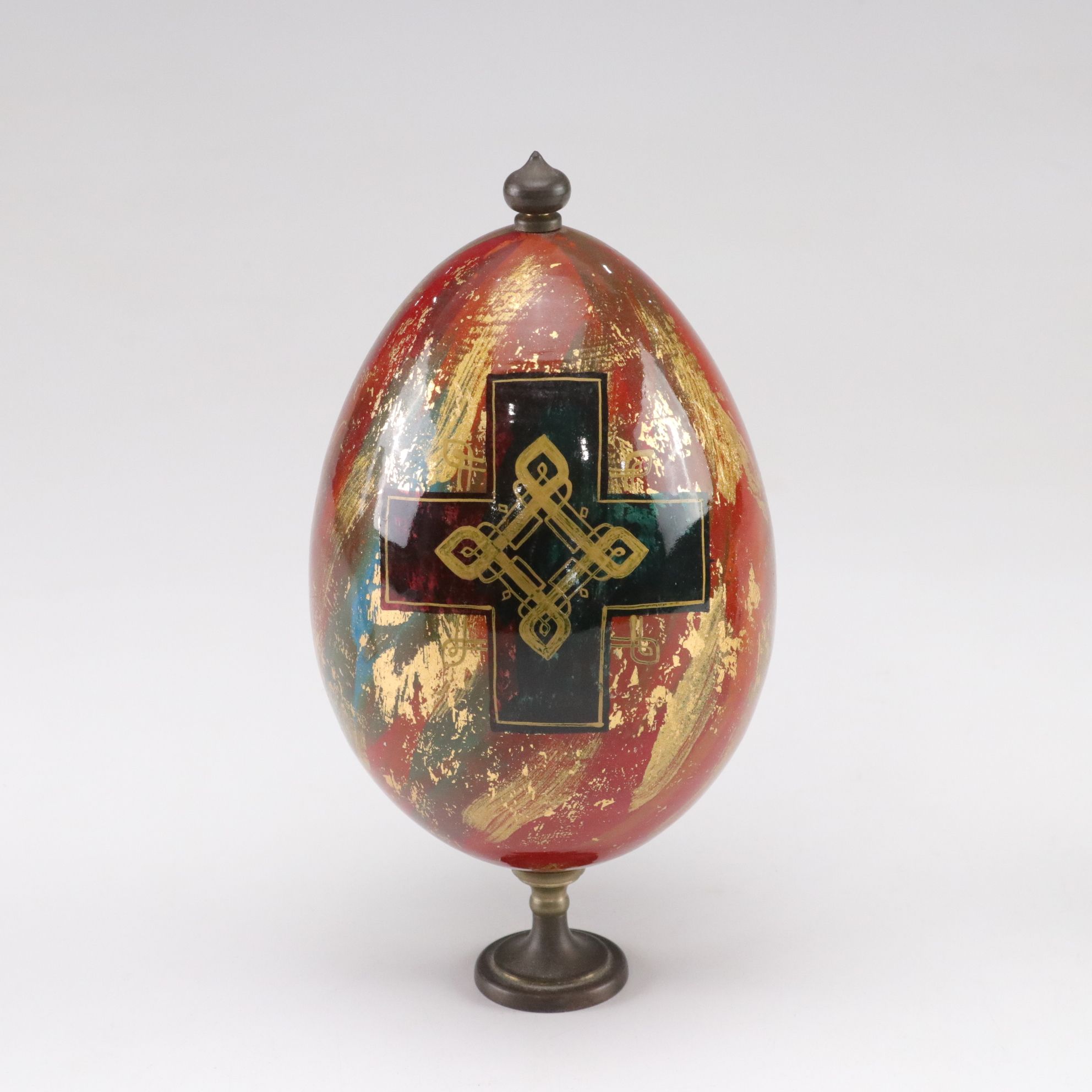 Russian Orthodox Hand-Painted Icon Egg with Saint Sebastian Figurine and More