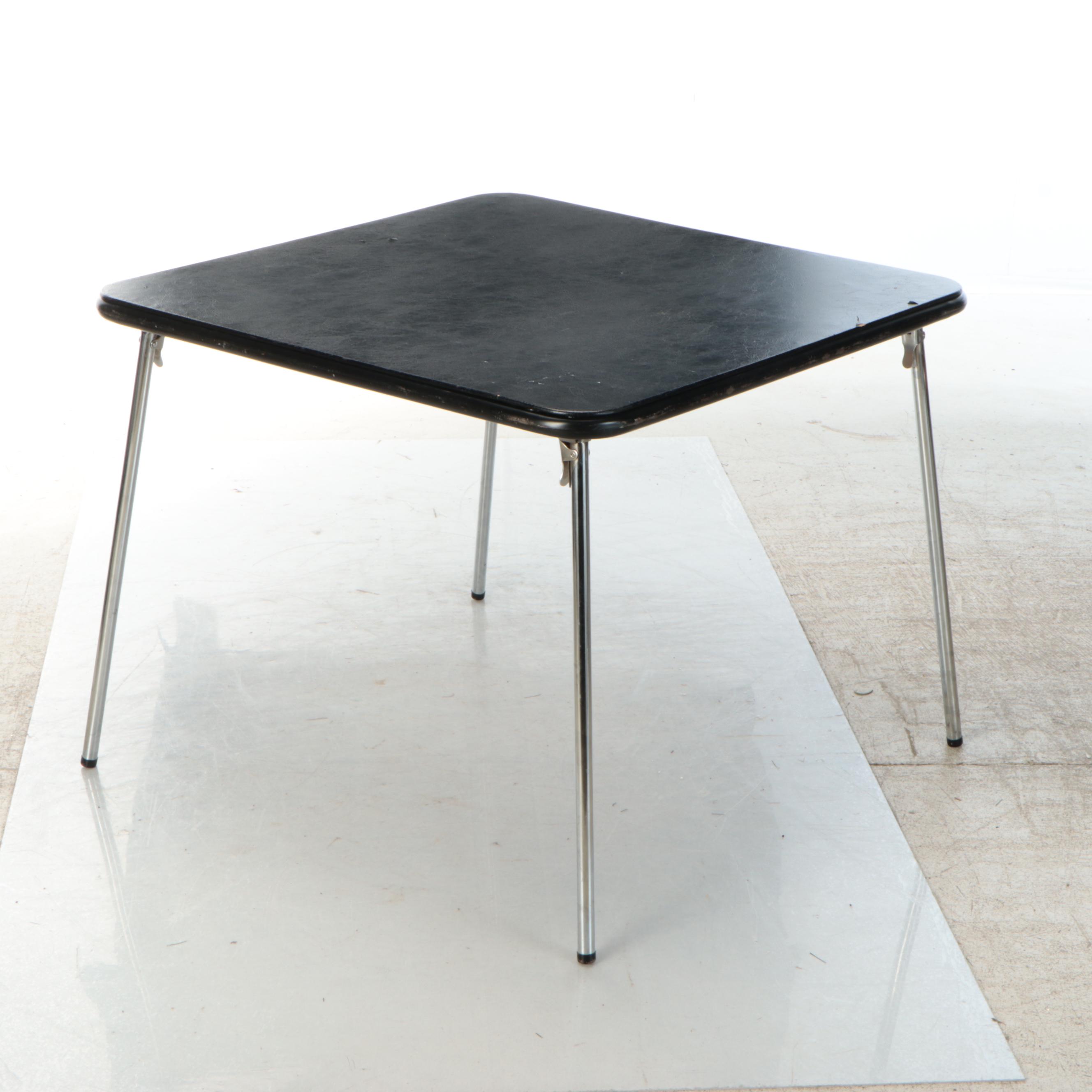 Samsonite Folding Vinyl Upholstered Card Table and Chairs, Late 20th Century