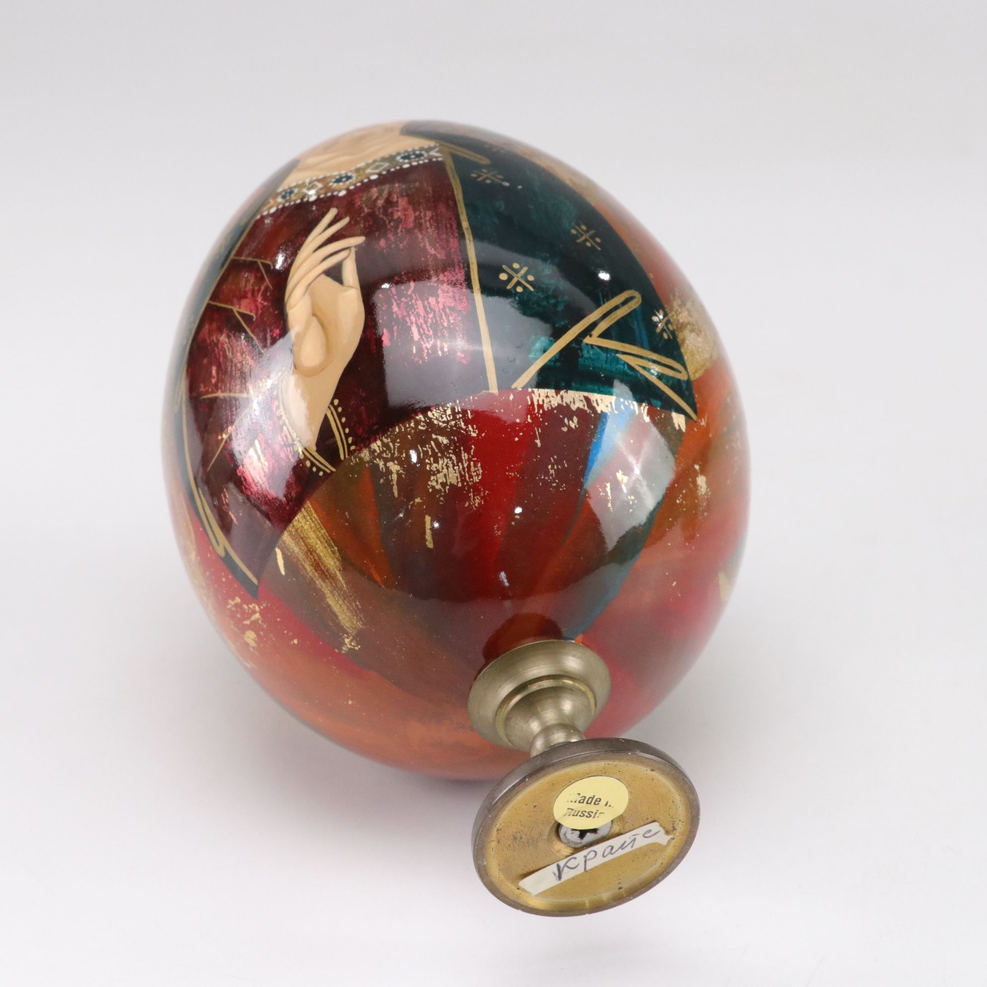 Russian Orthodox Hand-Painted Icon Egg with Saint Sebastian Figurine and More