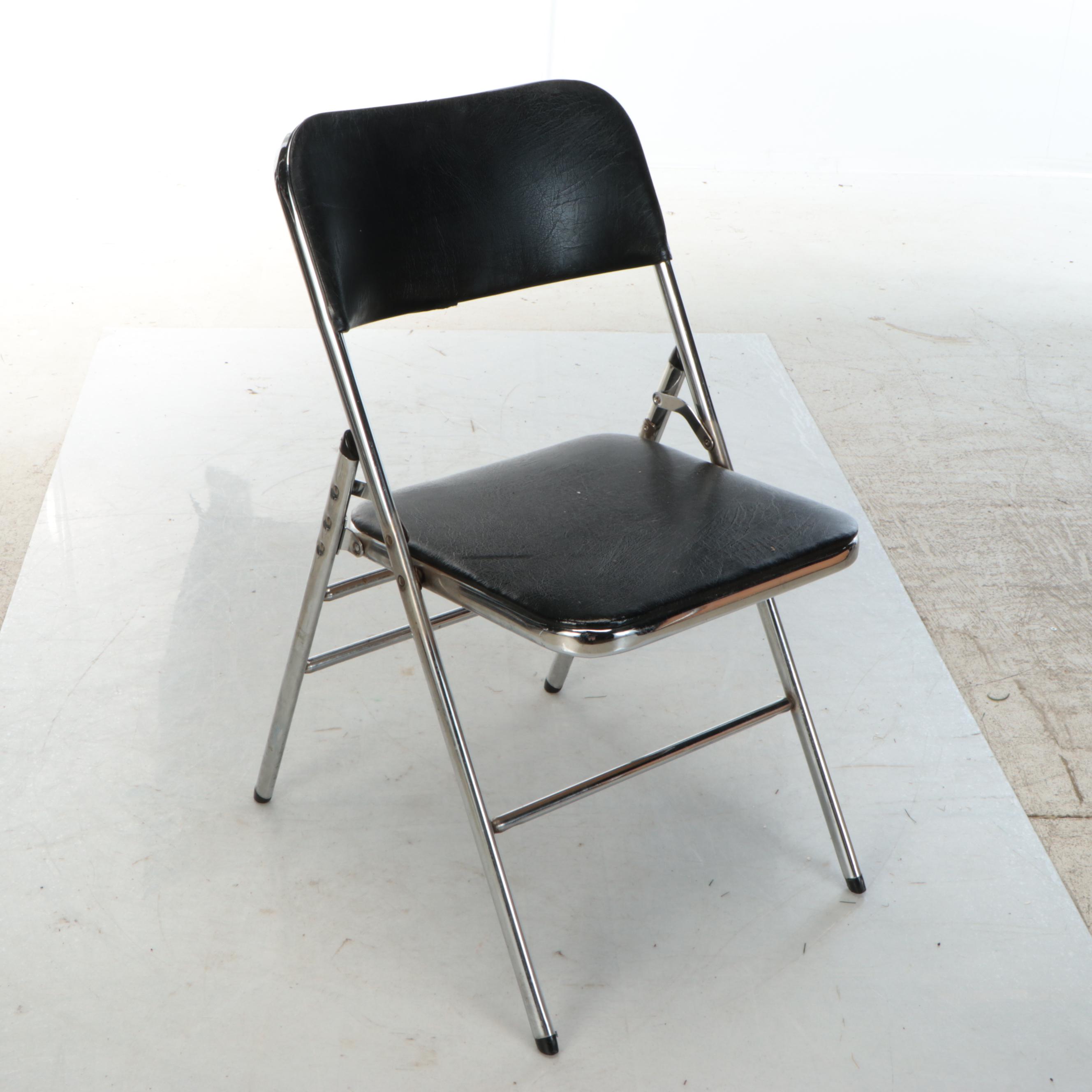 Samsonite Folding Vinyl Upholstered Card Table and Chairs, Late 20th Century