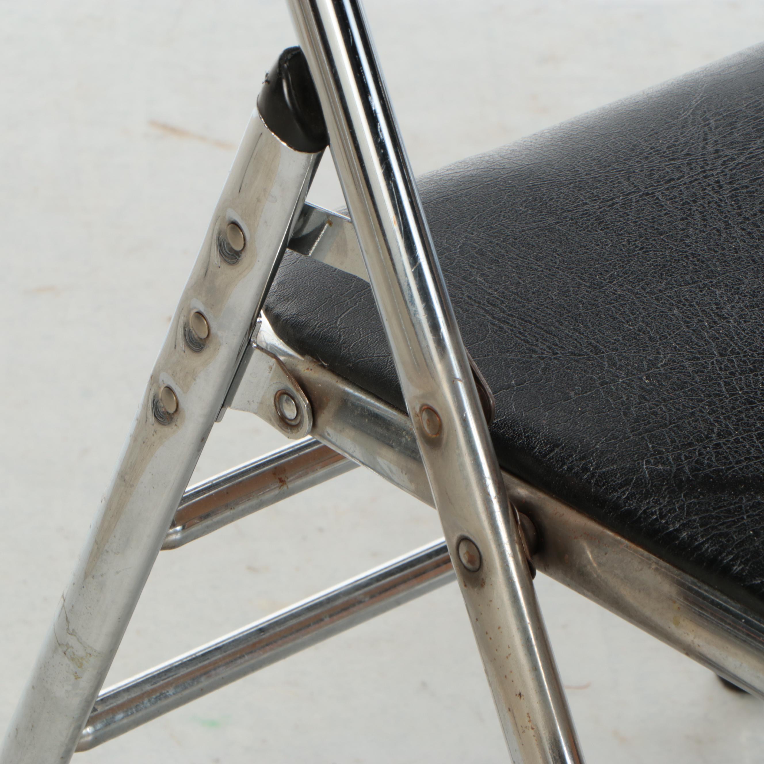 Samsonite Folding Vinyl Upholstered Card Table and Chairs, Late 20th Century