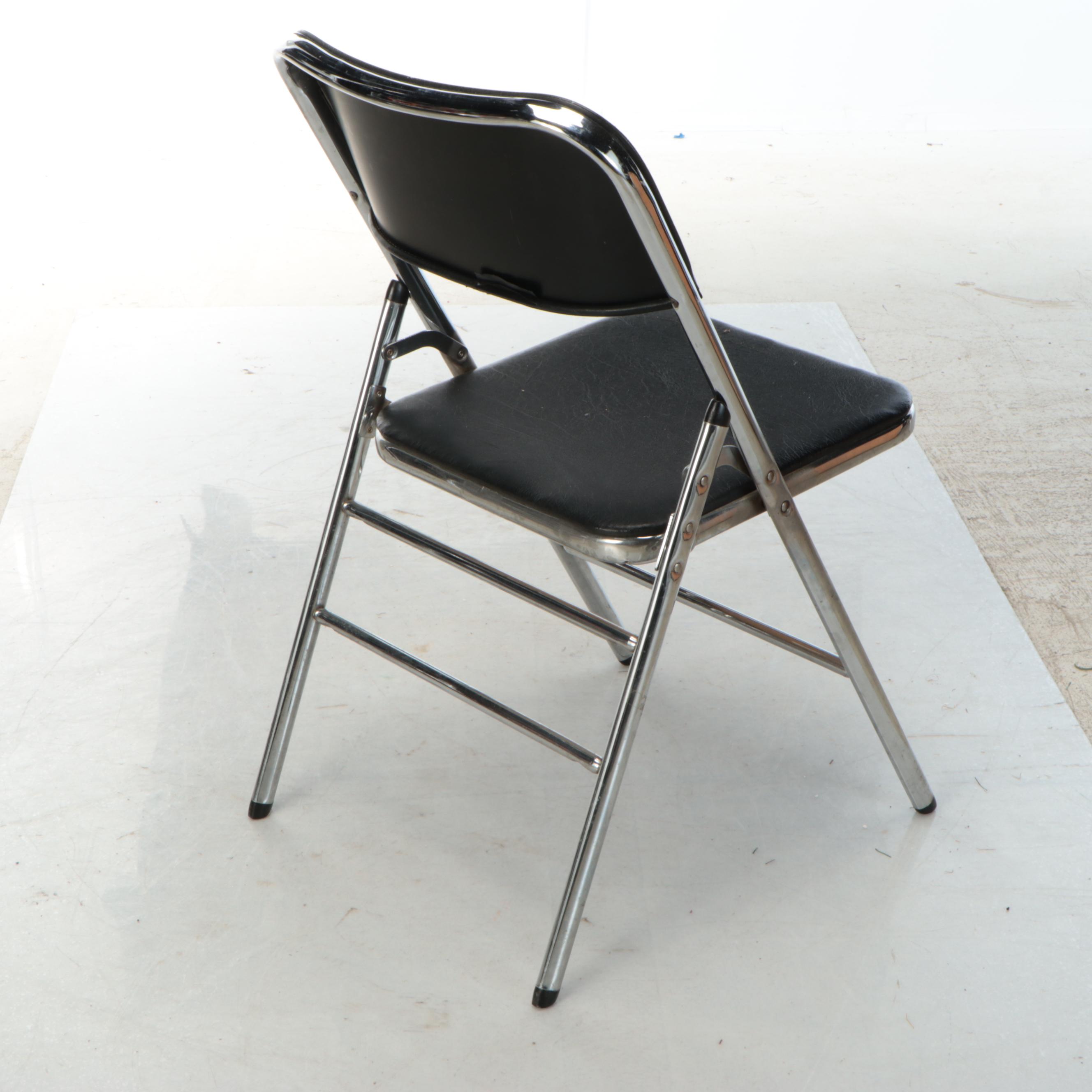 Samsonite Folding Vinyl Upholstered Card Table and Chairs, Late 20th Century