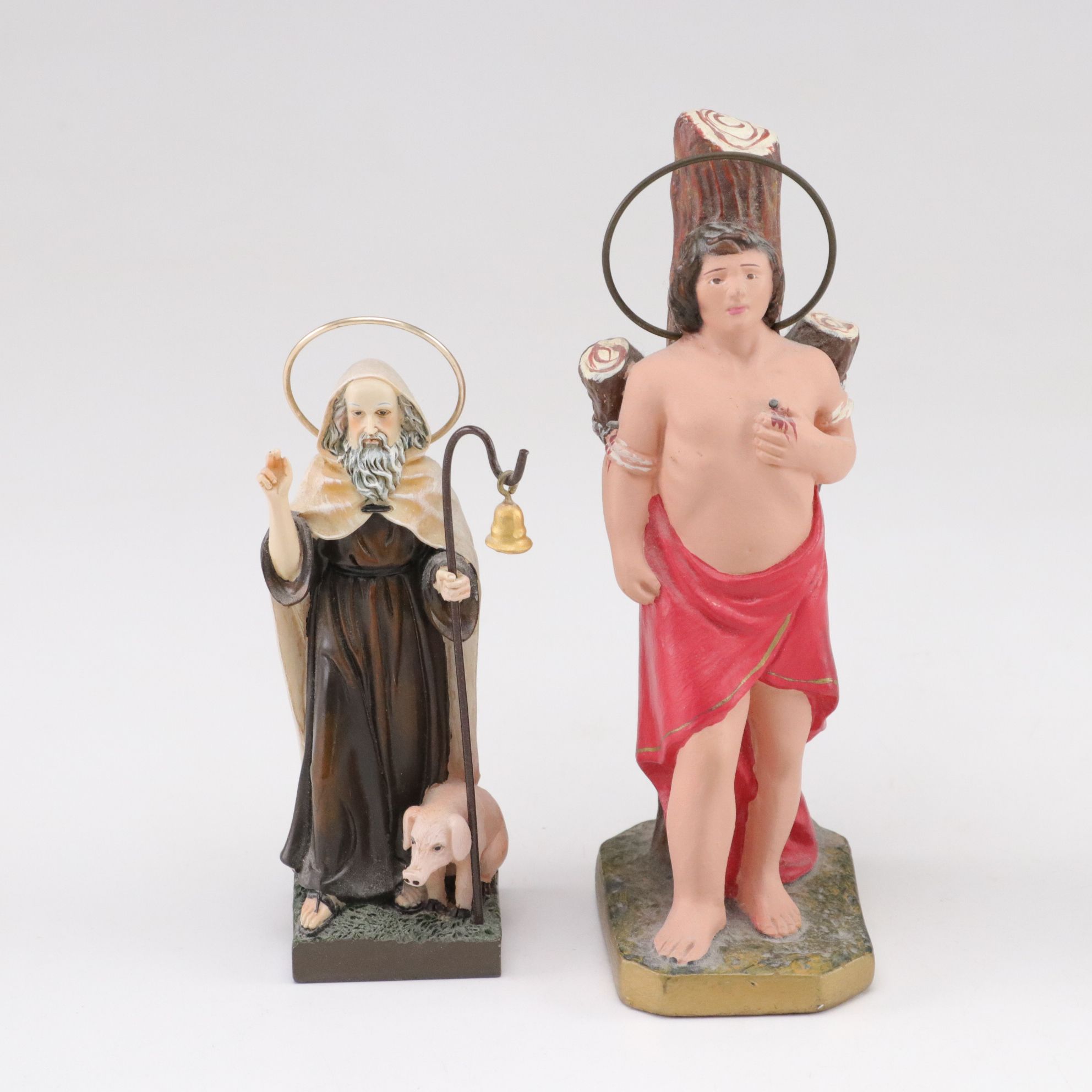 Russian Orthodox Hand-Painted Icon Egg with Saint Sebastian Figurine and More