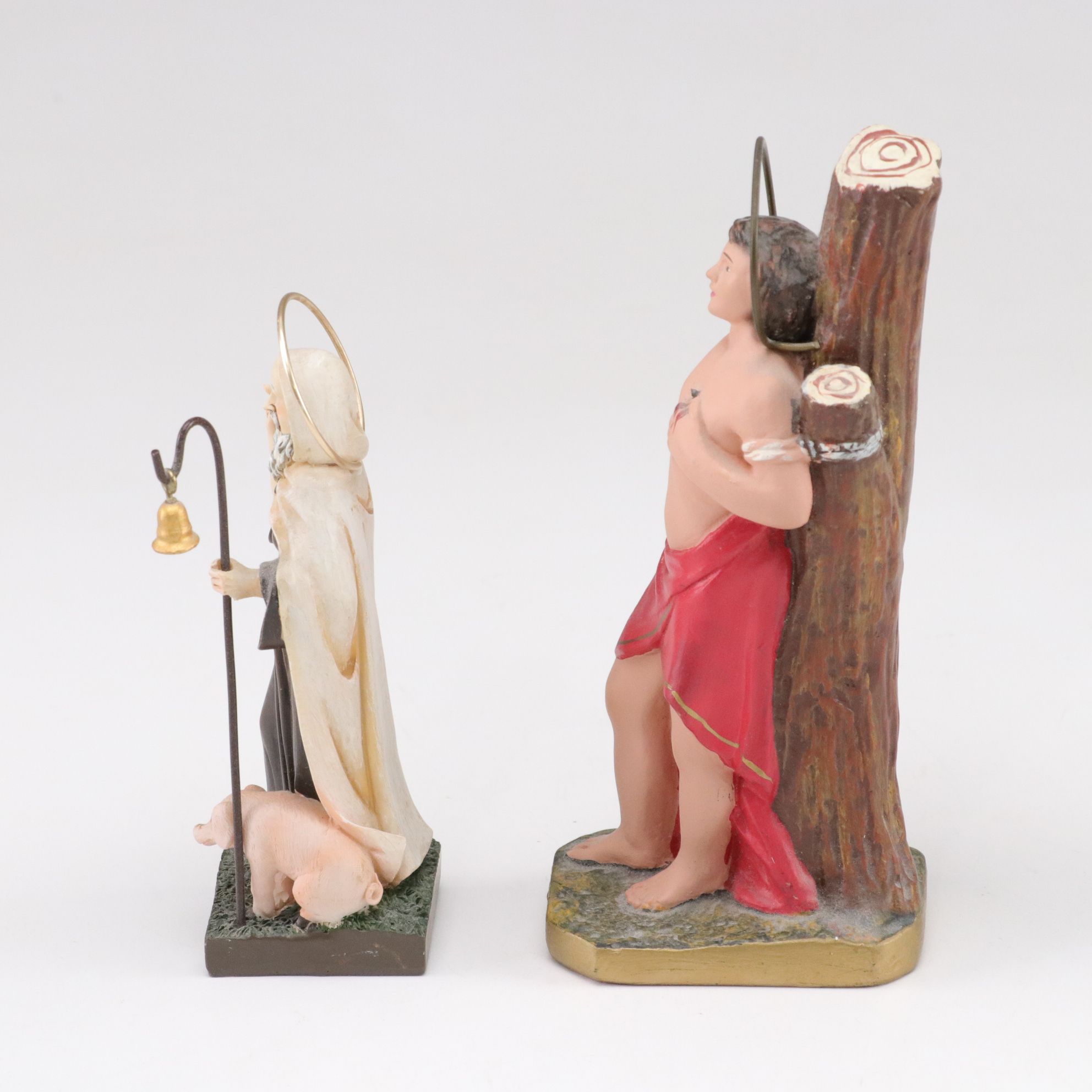 Russian Orthodox Hand-Painted Icon Egg with Saint Sebastian Figurine and More