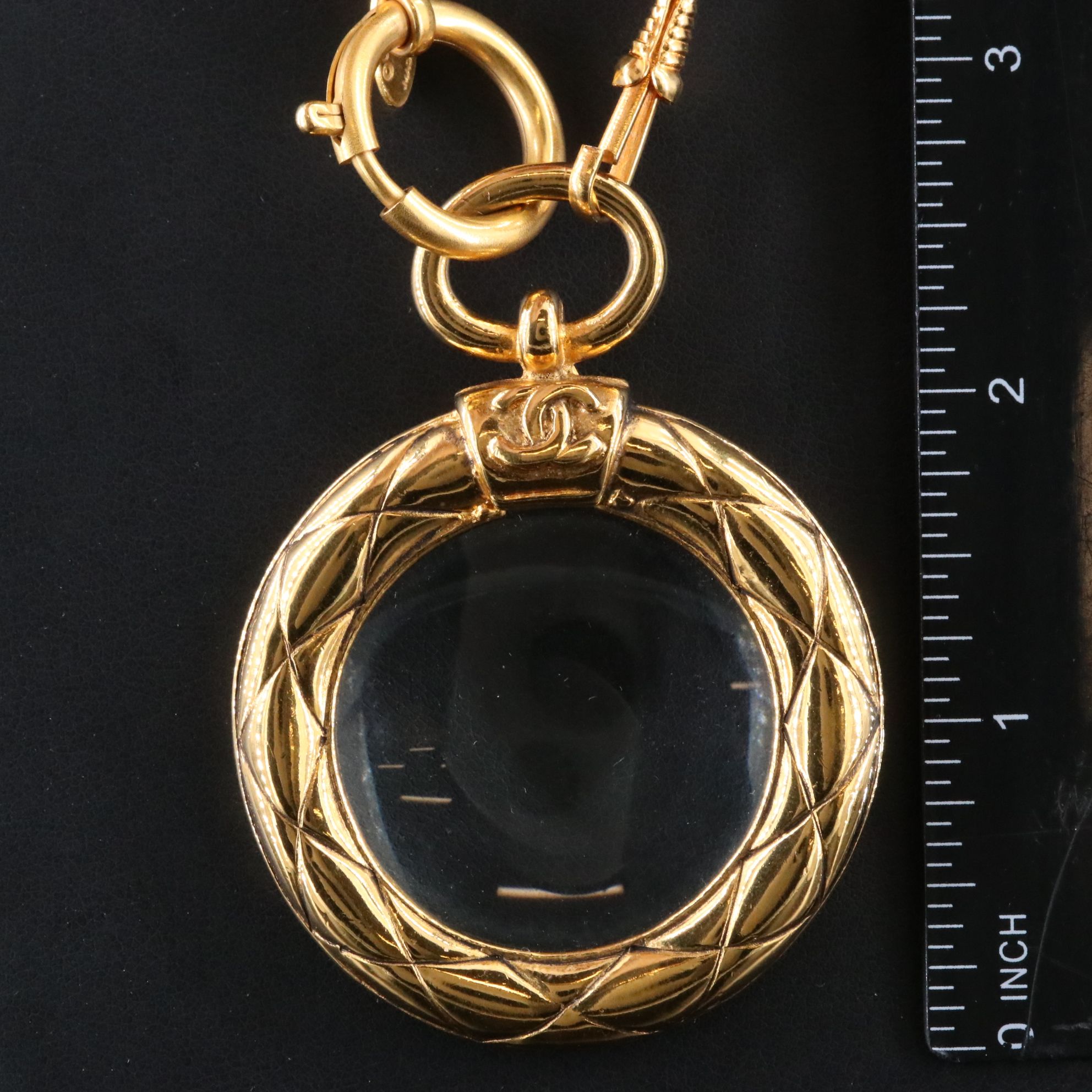 Chanel Matelasse CC Magnifying Glass Necklace