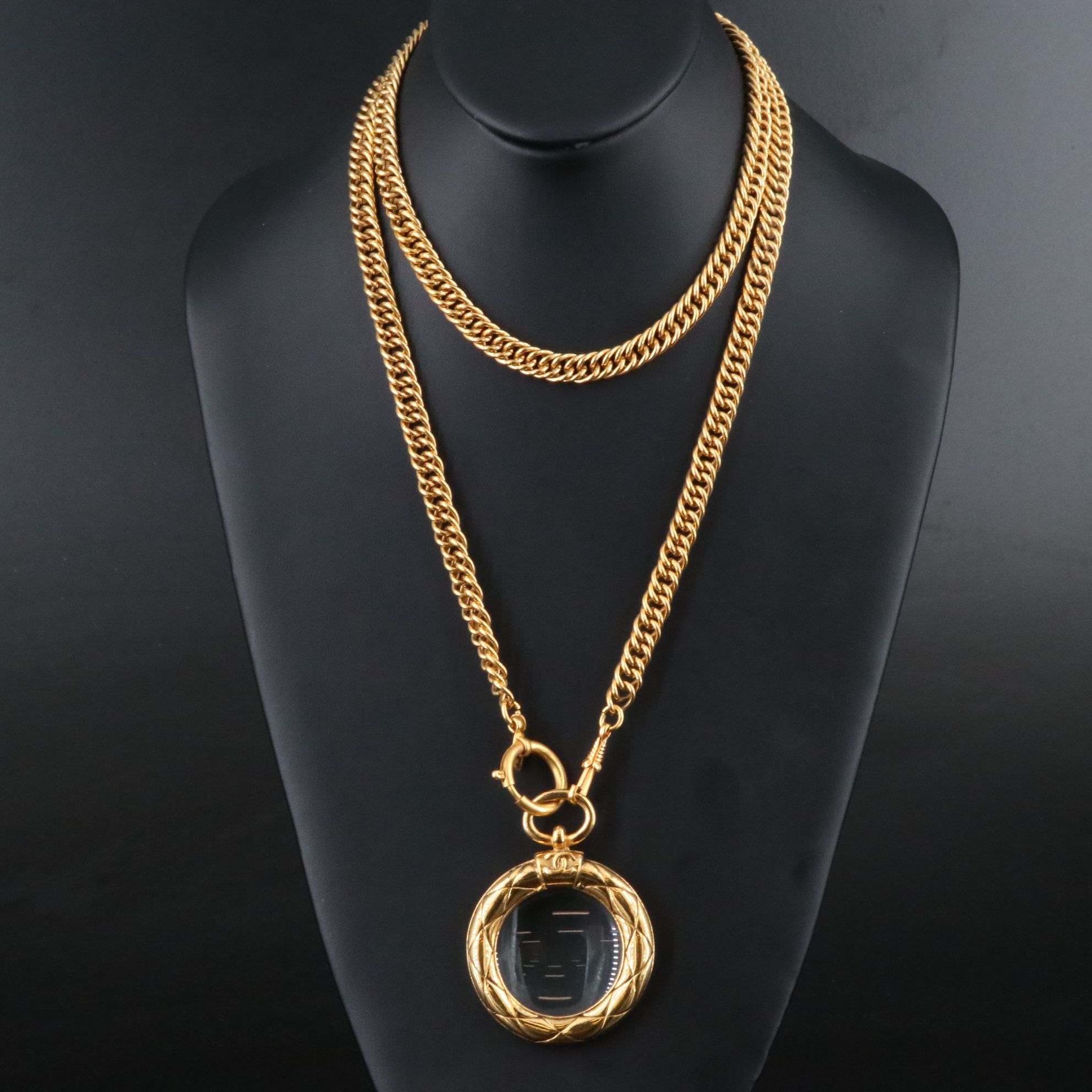 Chanel Matelasse CC Magnifying Glass Necklace